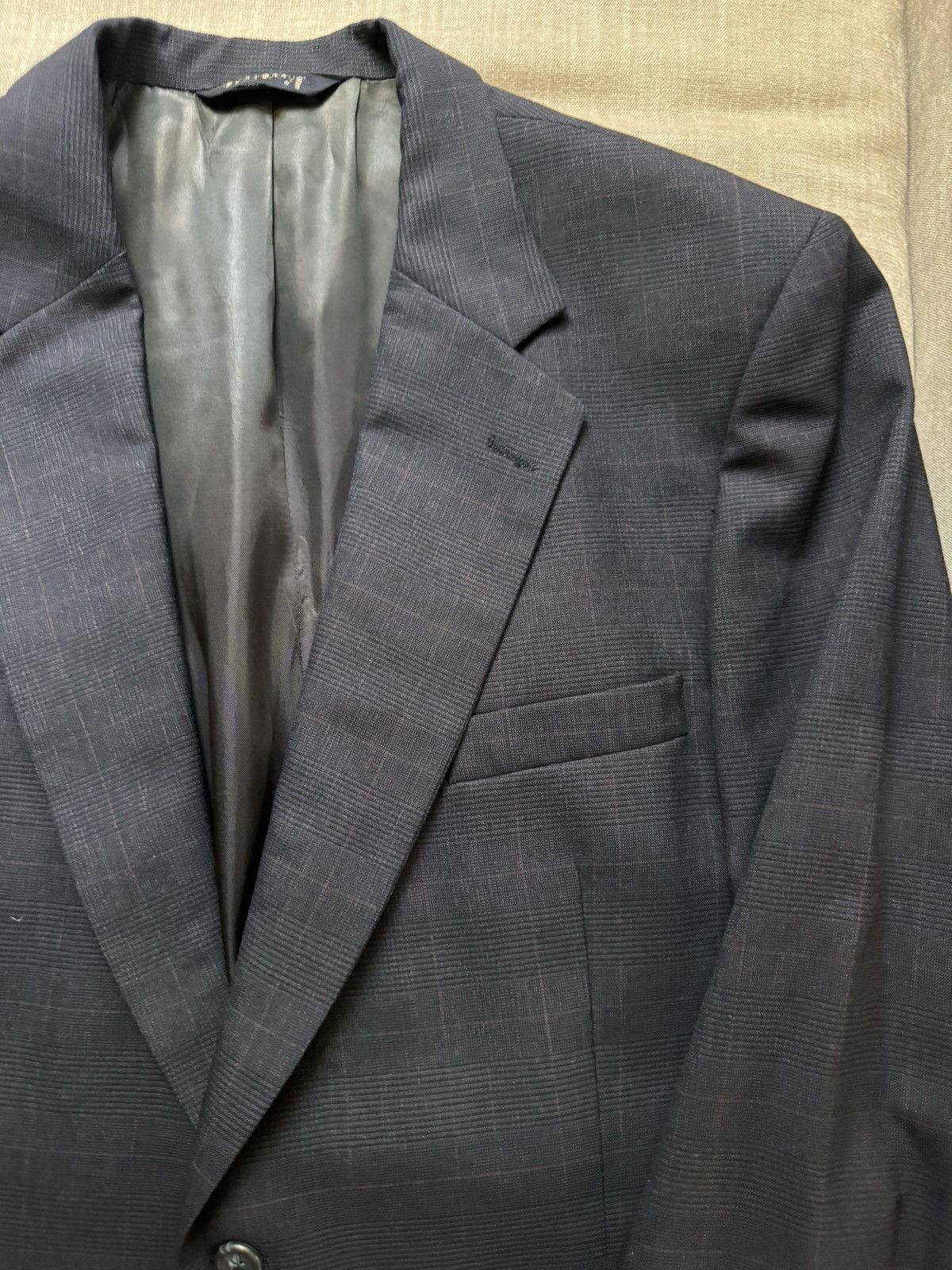 Burberry Burberrys’ Vintage Subtle Glen Plaid Wool Jacket Size 44R - 3 Thumbnail