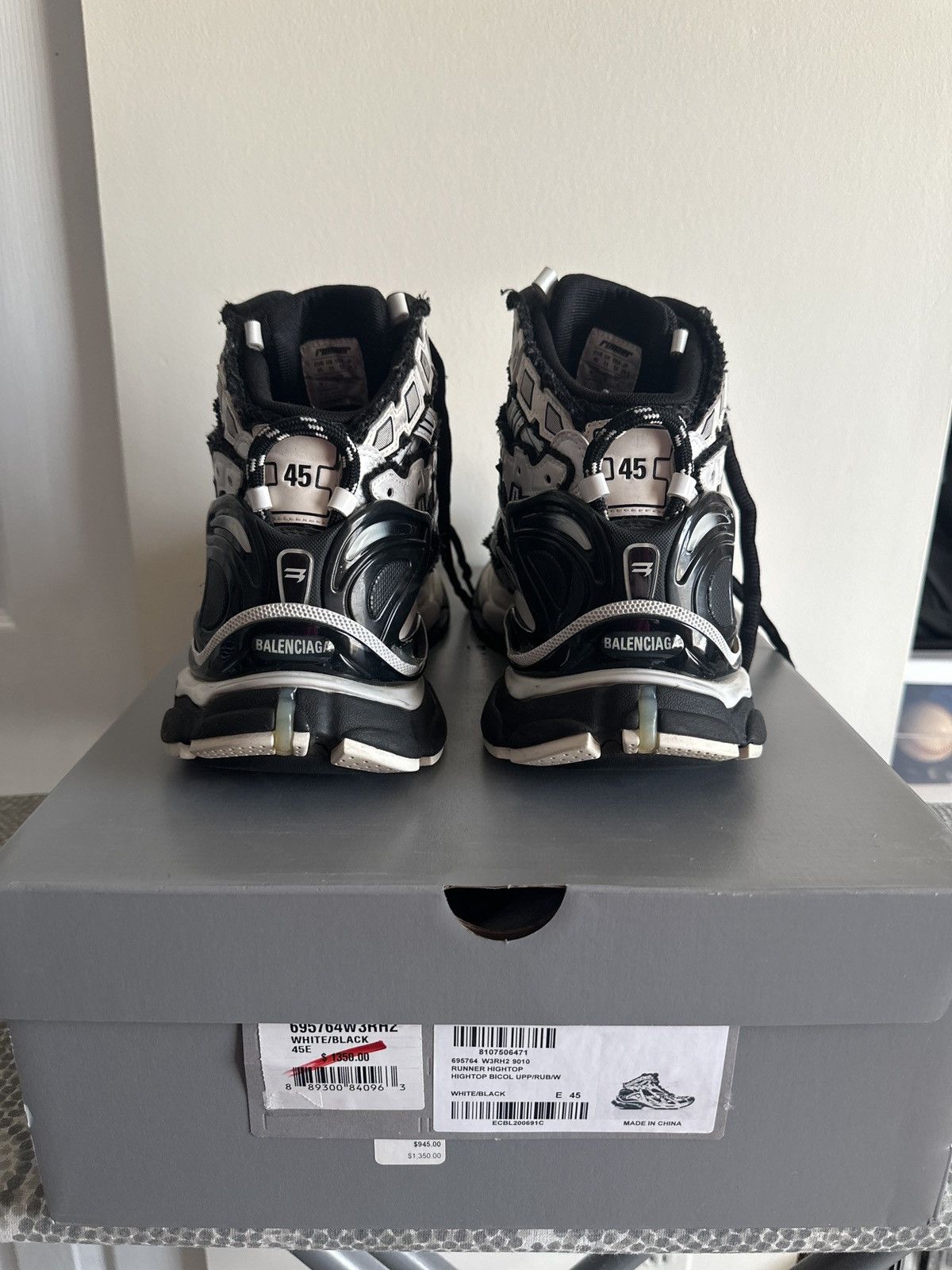 Balenciaga Balenciaga High Top Runner Sneakers Size US 12 / EU 45 - 5 Thumbnail