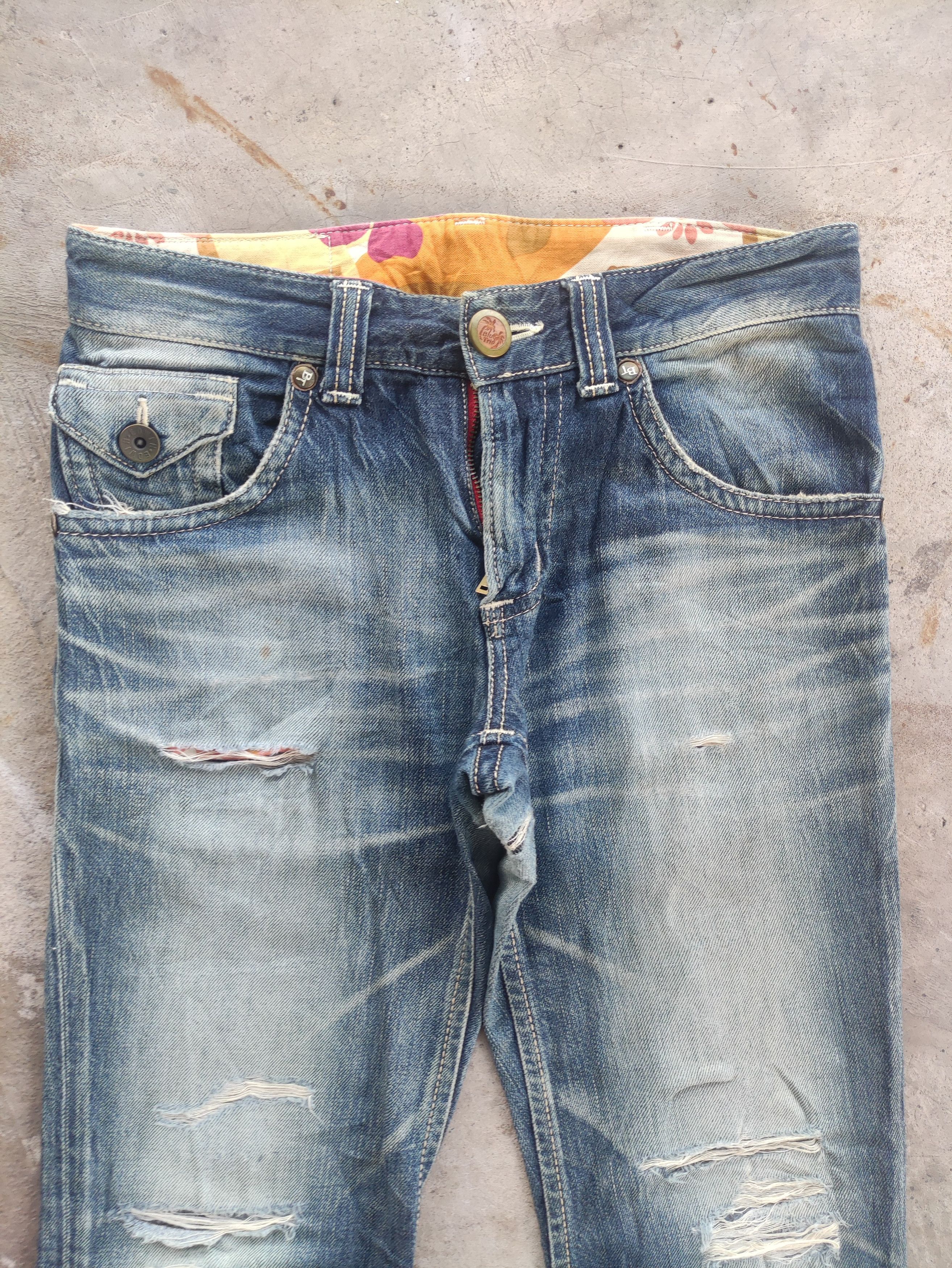 Vintage Edwin Japan Flare Distressed Faded Denim