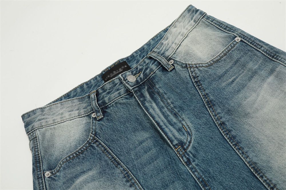 Japanese Brand × Jean Men's loose wide-leg distressed raw edge washed jeans Size US 32 / EU 48 - 4 Thumbnail