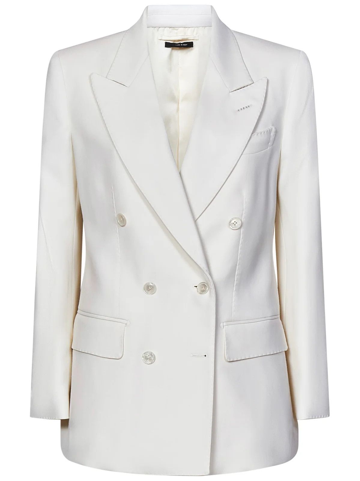 Tom Ford o1w1db10525 GI2971 Double-Breasted Blazer in White Size M / US 6-8 / IT 42-44 - 1 Thumbnail