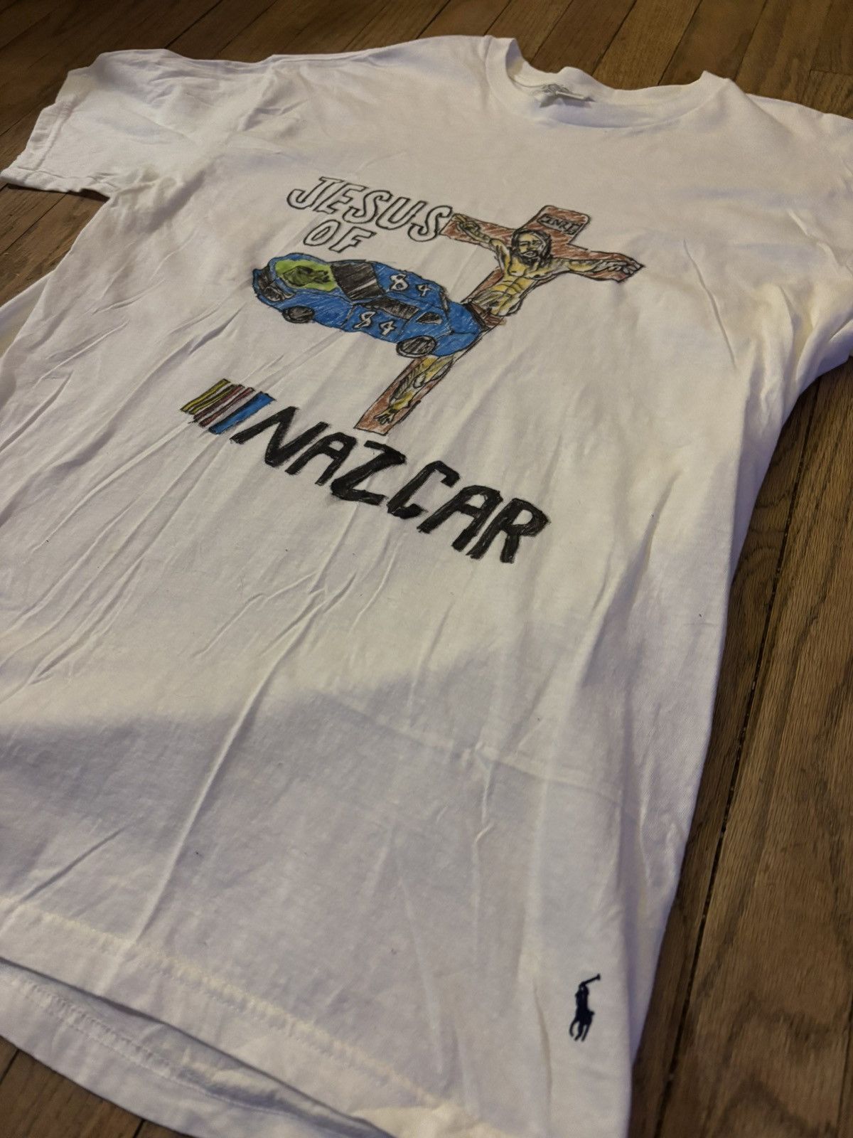 NASCAR × Polo Ralph Lauren One of a kind Jesus of NAZCAR tee. XL. Size US XL / EU 56 / 4 - 4 Thumbnail
