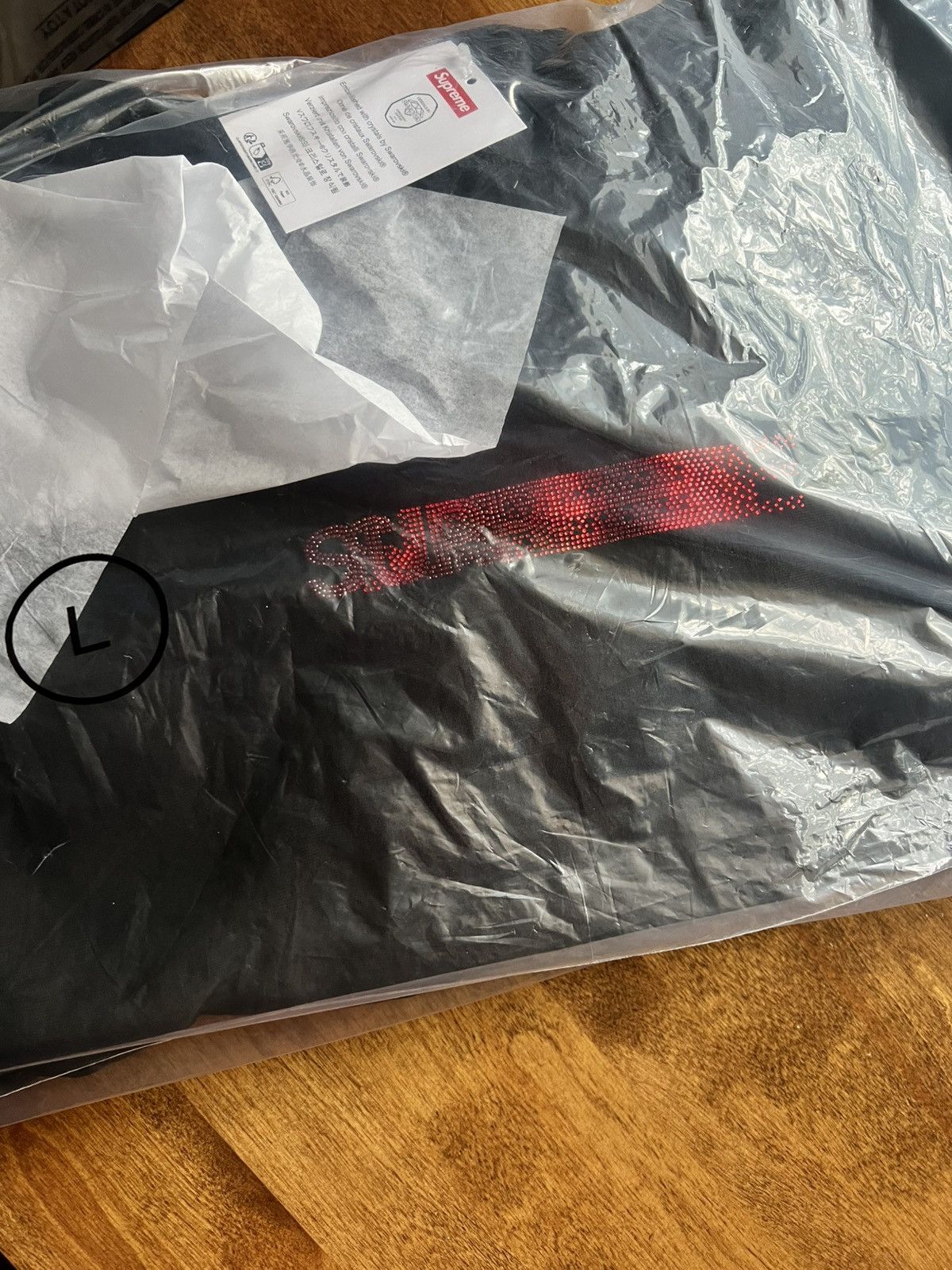 Supreme × Swarovski Supreme Swarovski Motion Logo Hoodie Black Size US L / EU 52-54 / 3 - 3 Thumbnail