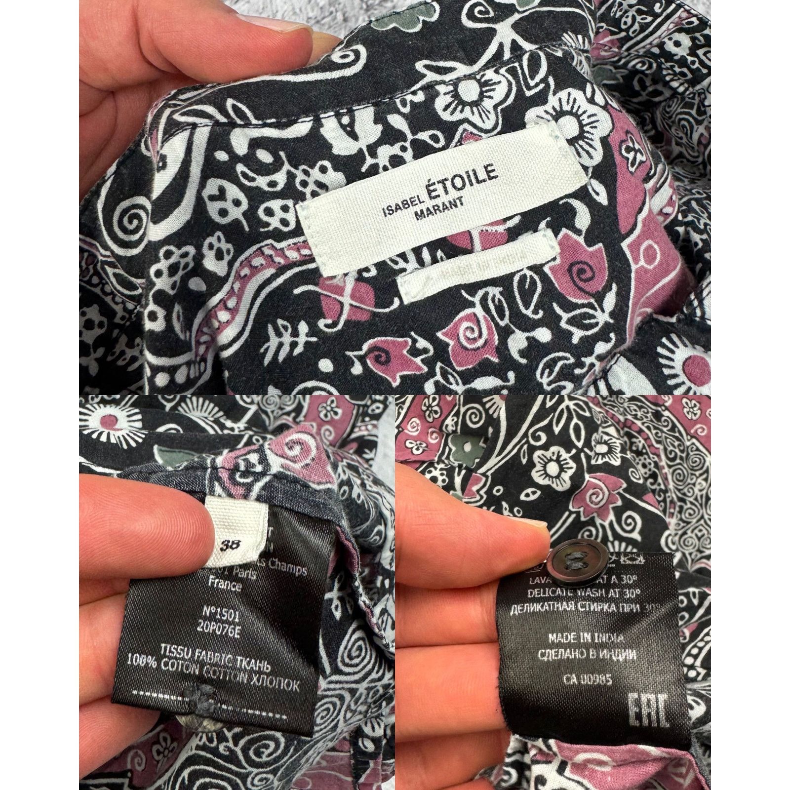 Isabel Marant Isabel Marant Étoile Maria Women Multicolor Cotton Blouse 38 Size XS / US 0-2 / IT 36-38 - 3 Thumbnail
