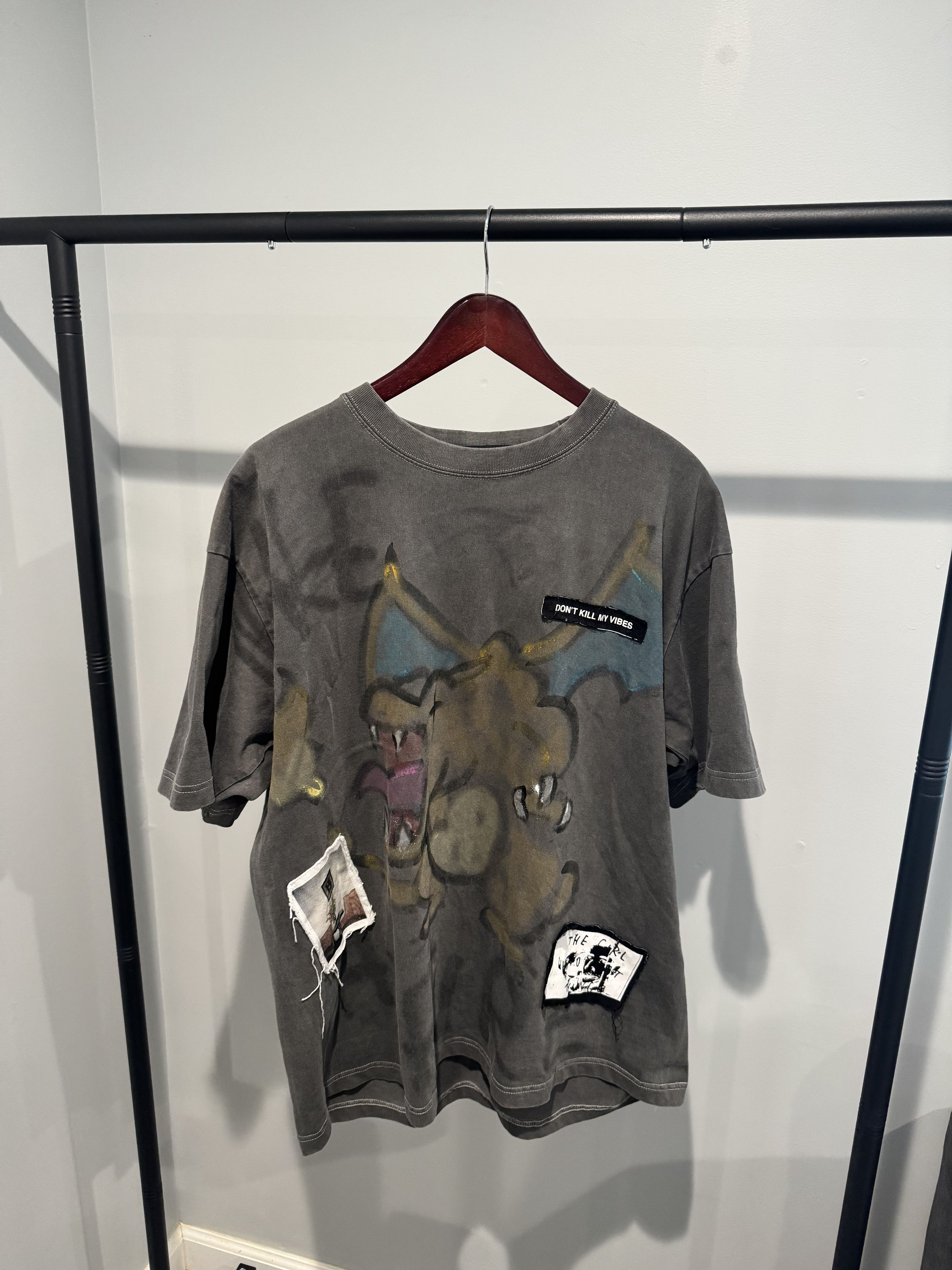 Japanese Brand GUERNIKA X POKEMON LIZARDON T-Shirt Size : XXL