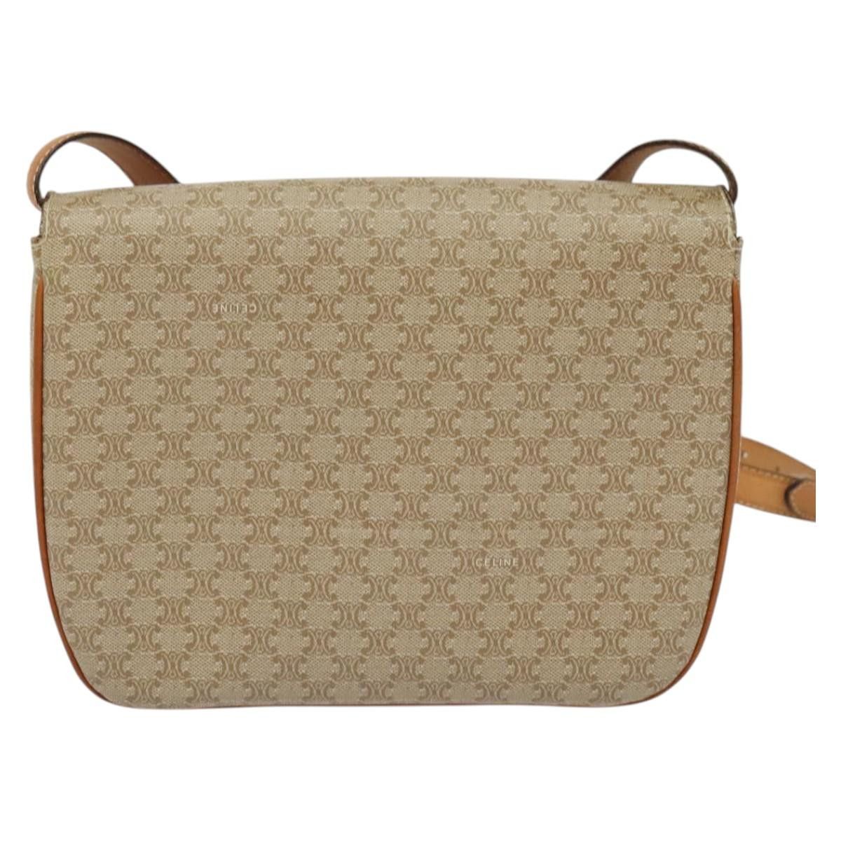 Celine CELINE Macadam Canvas Shoulder Bag Pvc Beige Gold Size ONE SIZE - 3 Thumbnail