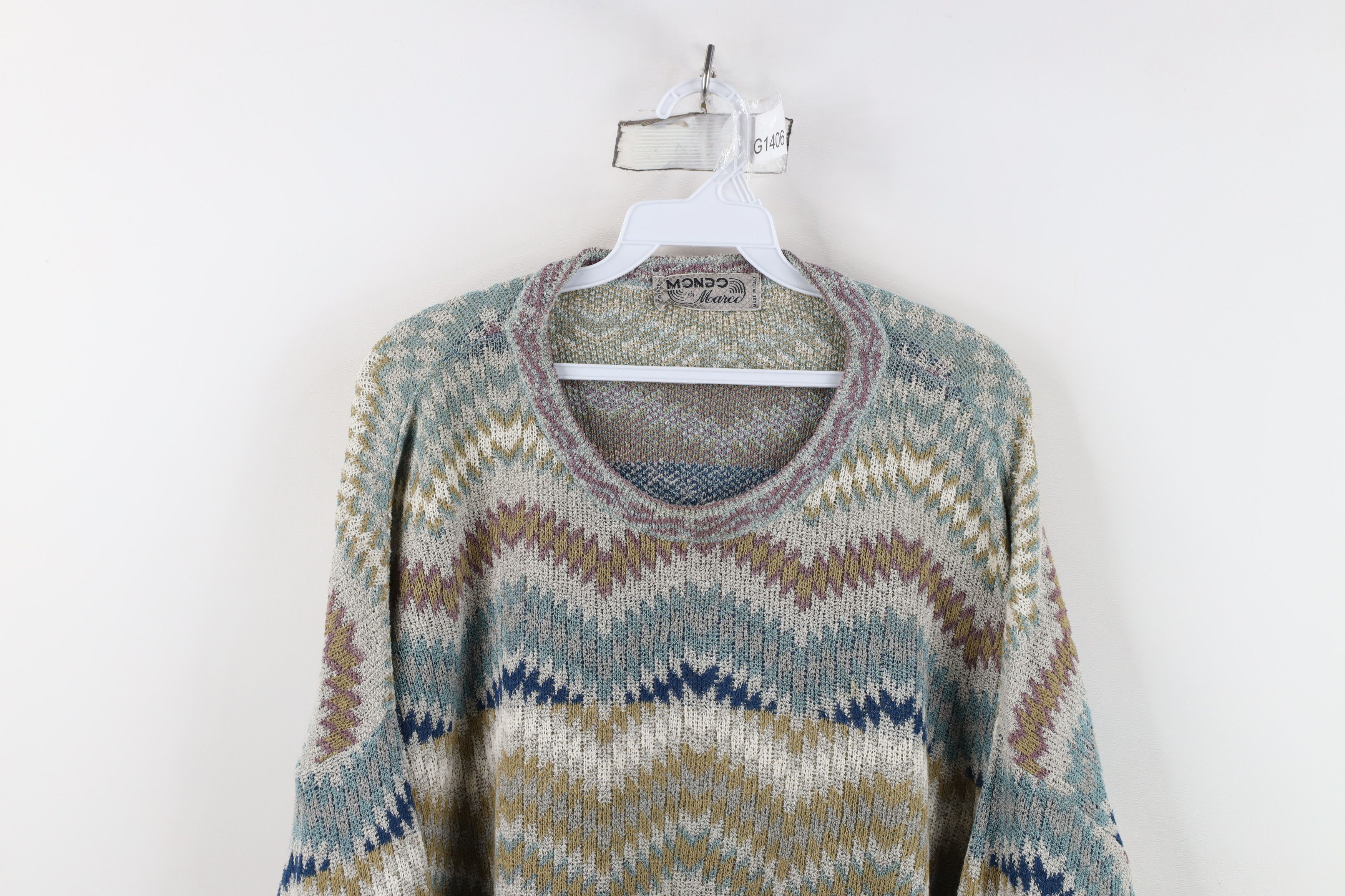 Vintage Vintage 90s Coogi Style Rainbow Linen Blend Knit Sweater Size US XXL / EU 58 / 5 - 2 Thumbnail