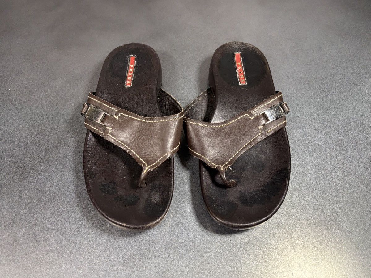 Prada Vintage Prada Sport Flip Flops 2000s Linea Rossa Mules SlipS Size US 7 / IT 37 - 20 Thumbnail
