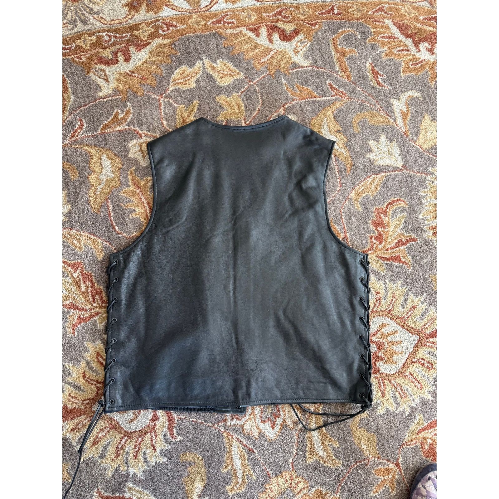 Other UNIK Premium leather motorcycle vest snap-front side laces Size US XL / EU 56 / 4 - 2 Thumbnail