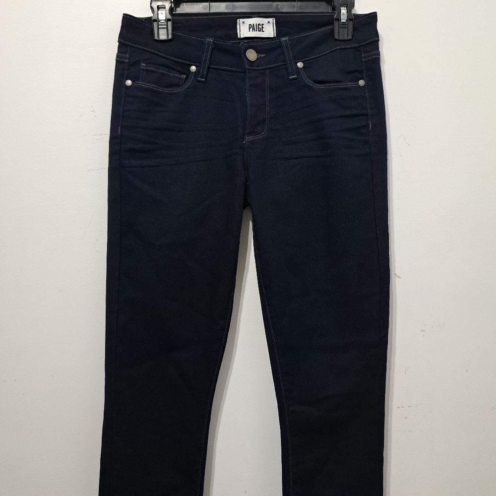 Paige Paige Peg Super Skinny Mid Rise Dark Wash Vertigo Size 28 Size 28" / US 6 / IT 42 - 14 Thumbnail