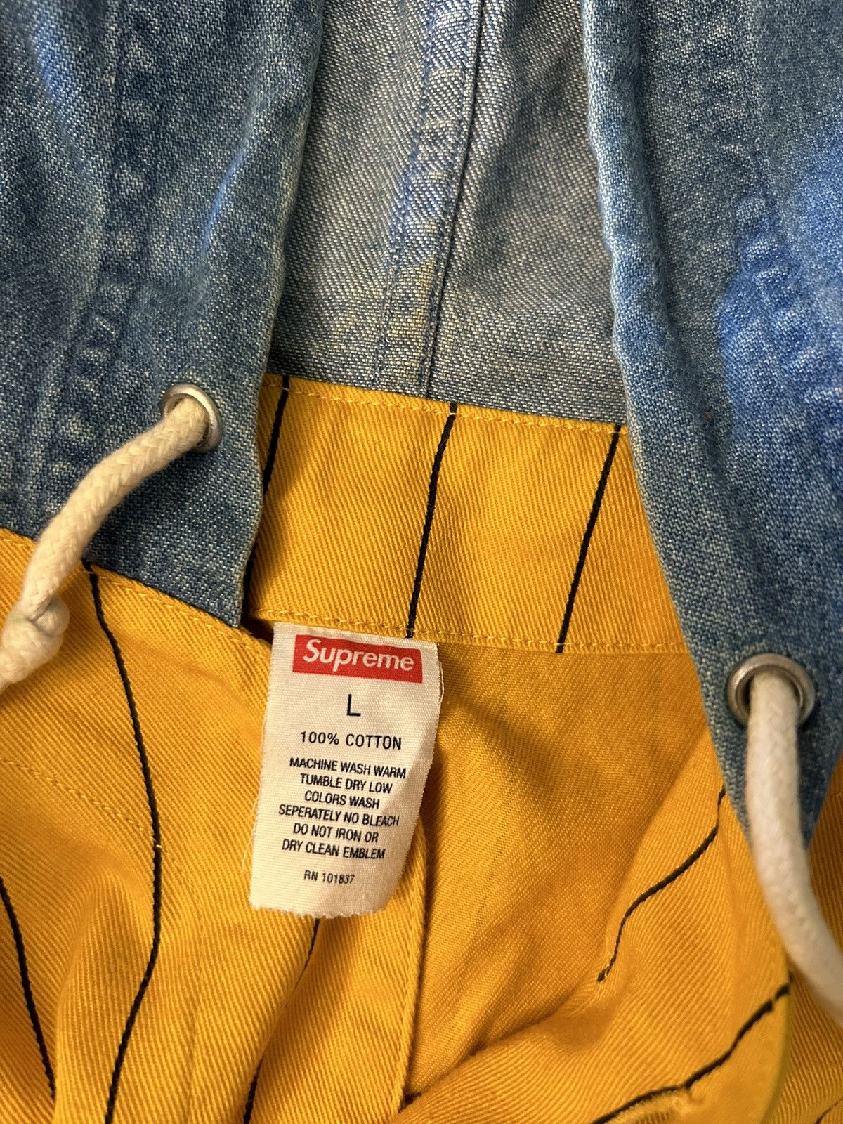 Supreme Supreme denim hooded baseball shirt (large) Size US L / EU 52-54 / 3 - 3 Thumbnail