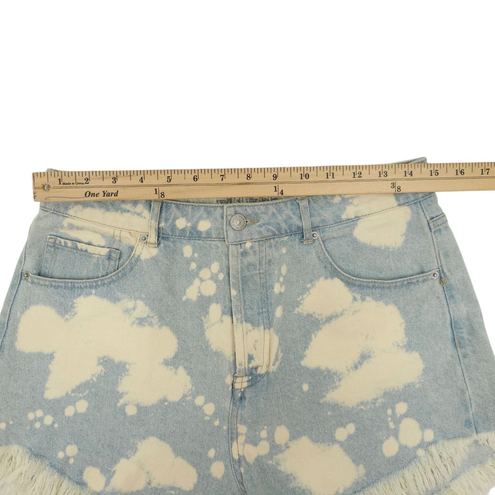 Other Wild Fable Denim Shorts 10 Bleach Dye Festival Grunge High R Size 32" / US 10 / IT 46 - 3 Thumbnail