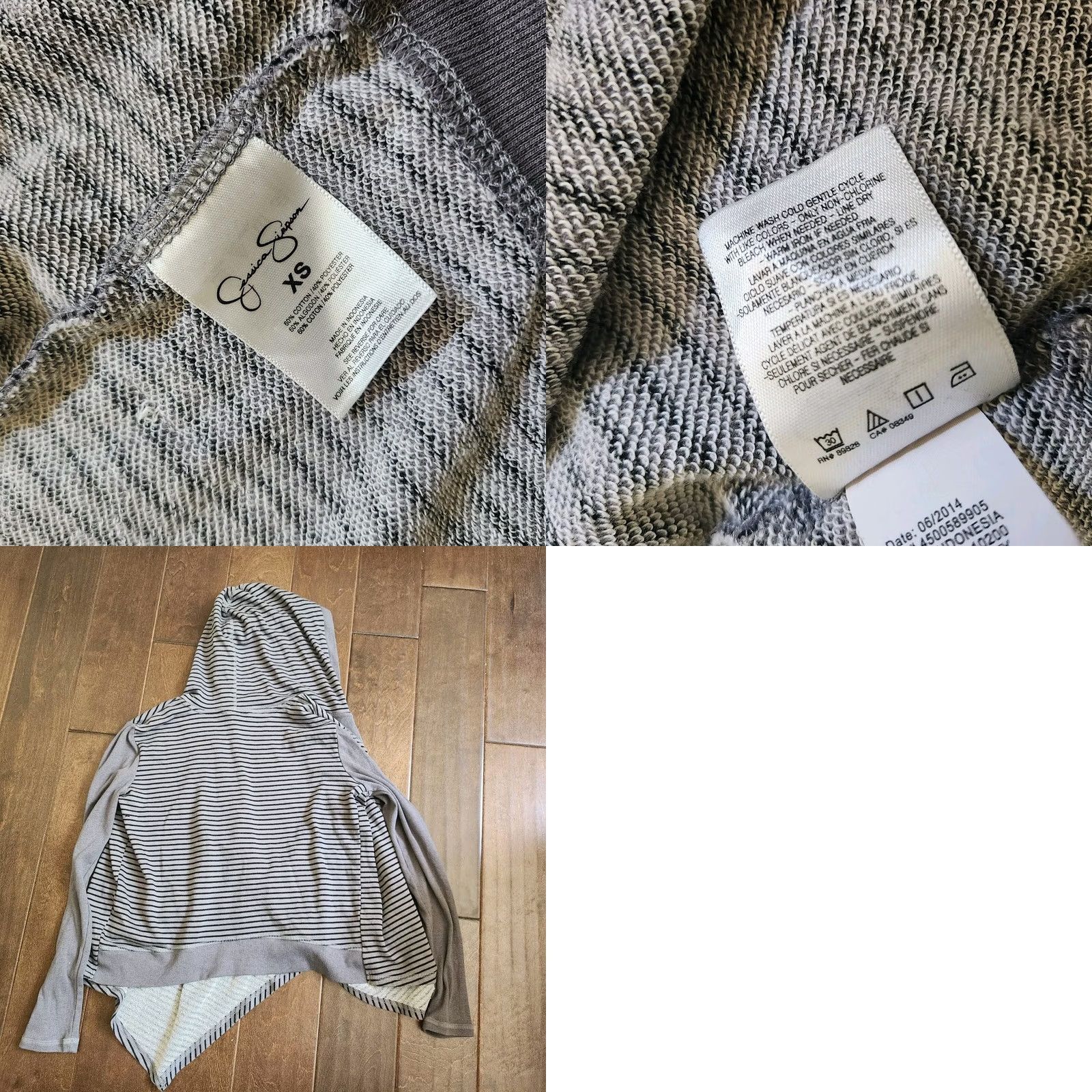 Jessica Simpson Jessica Simpson Active Women's Gray Striped Open Front Cardigan XS Cardigan Women Gray Striped Open Front XS Women’s Regular Size XS / US 0-2 / IT 36-38 - 9 Thumbnail