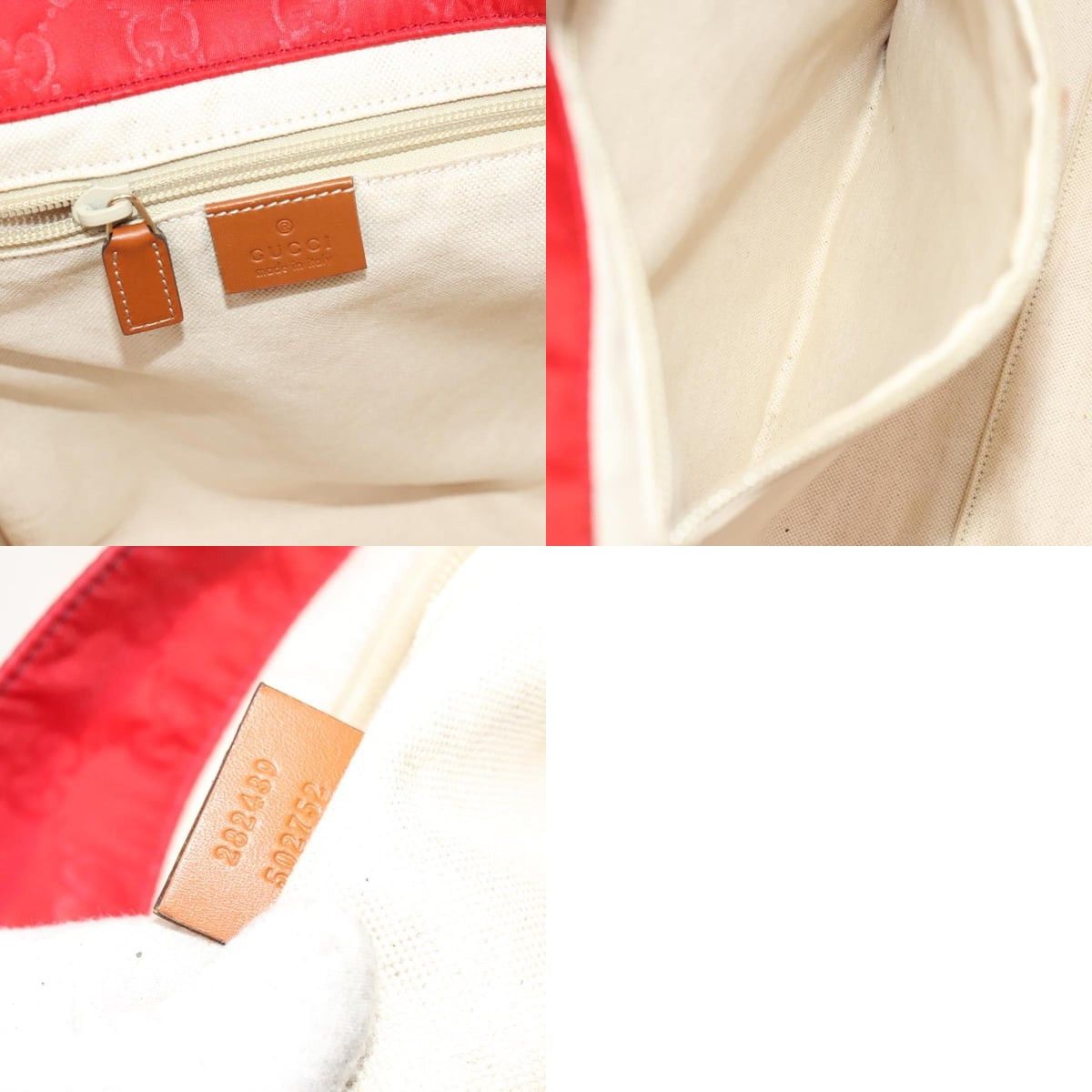 Gucci GUCCI GG Canvas Tote Bag Nylon Red Gold Size ONE SIZE - 12 Thumbnail