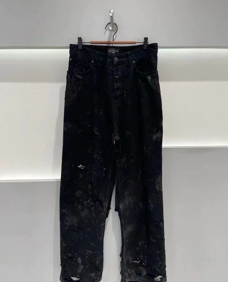 Balenciaga Balenciaga size S Super vandalism mud dyed black jeans Size US 27 - 1 Thumbnail