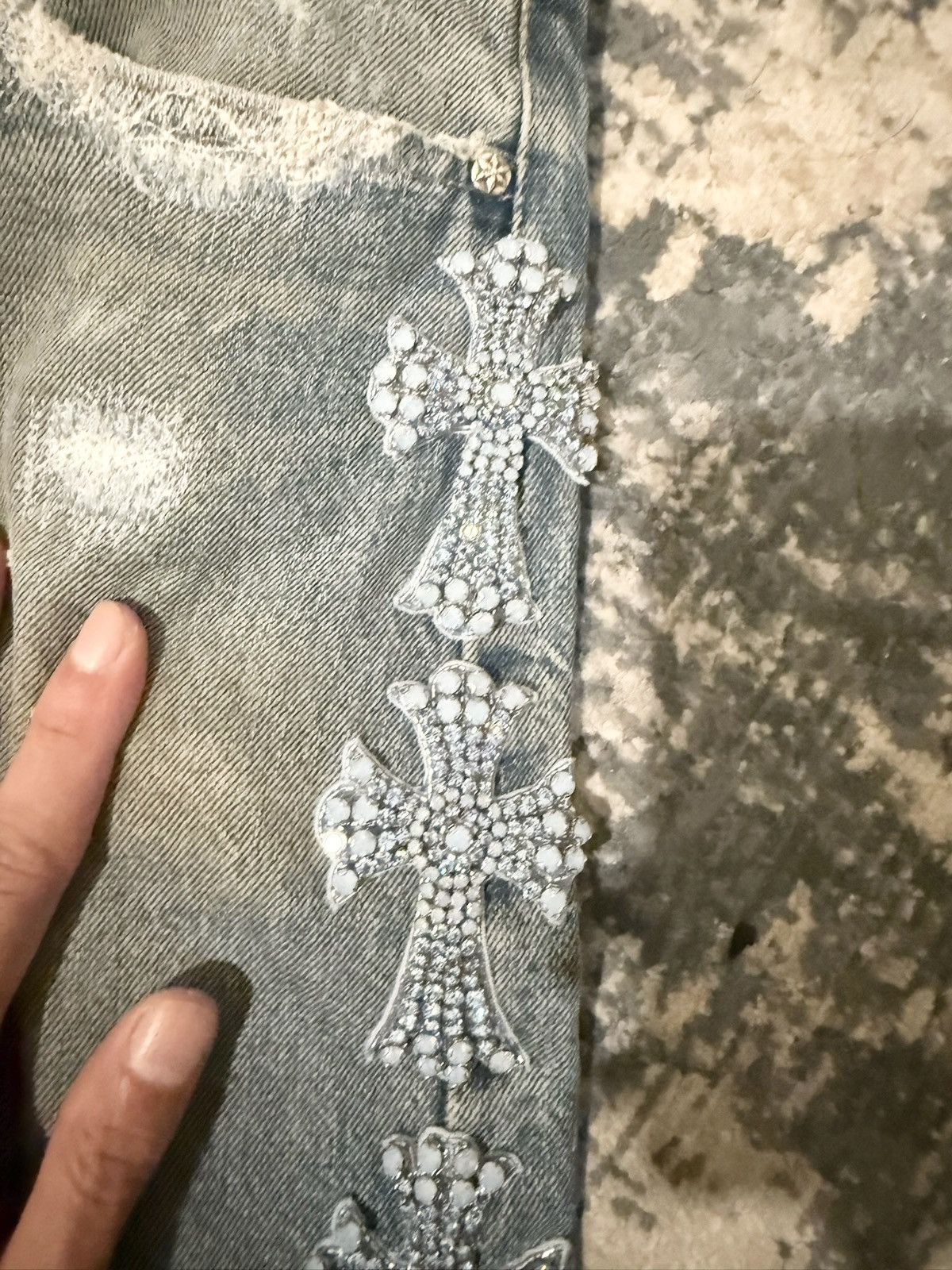 Chrome Hearts Chrome Hearts Canes Exclusive Diamond Crosses Sliver JEANS Size US 36 / EU 52 - 5 Thumbnail