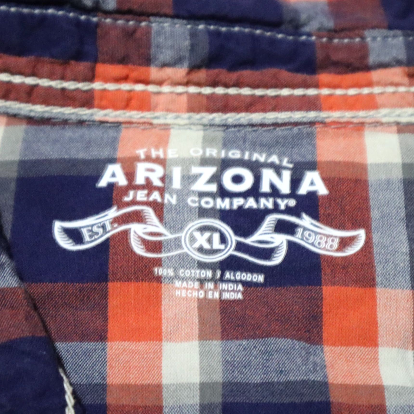 Vintage AriZona Shirt Button-Up XL Red Blue Plaid Long Sleeve Mens Size XL Size US XL / EU 56 / 4 - 3 Thumbnail