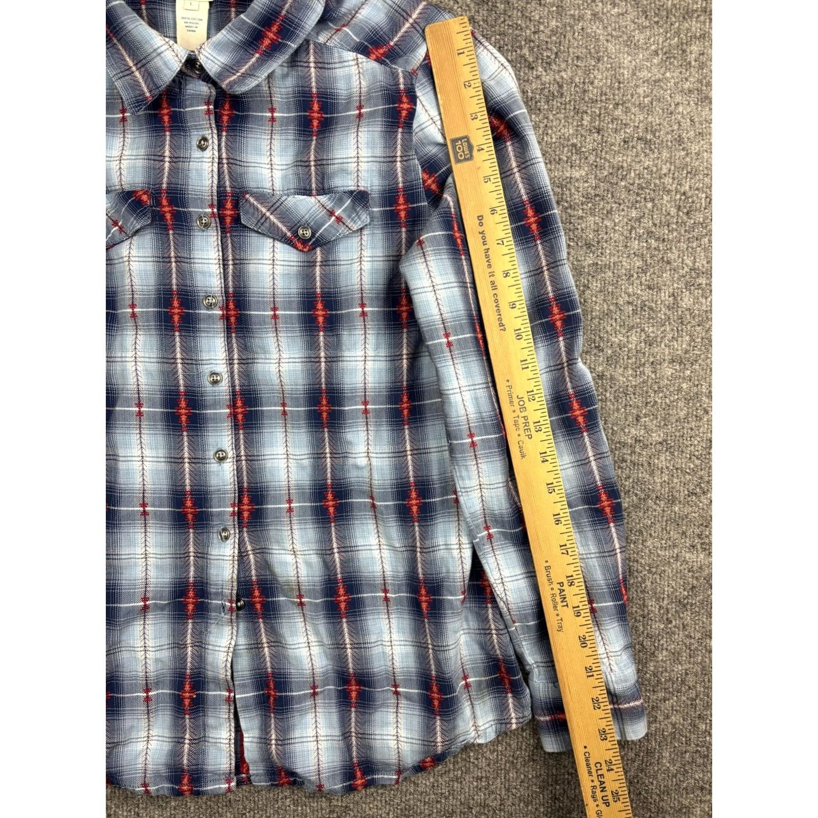Vintage Sundance Shirt Womens Large Blue Red Plaid Snap Button Front Western Long Sleeve Size L / US 10 / IT 46 - 4 Thumbnail