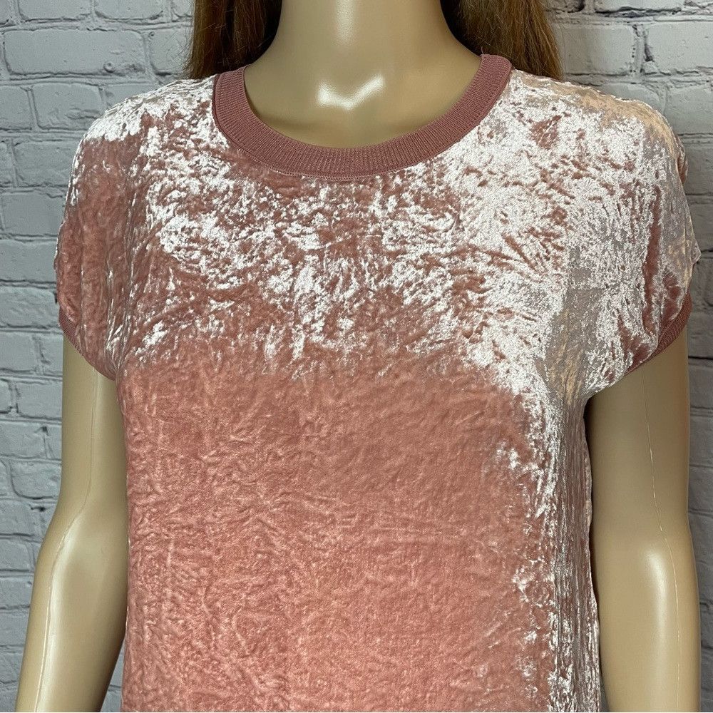 Theory New Theory Crushed Crinkle Velvet Antique Rose Rayon Silk T Size XS / US 0-2 / IT 36-38 - 3 Thumbnail