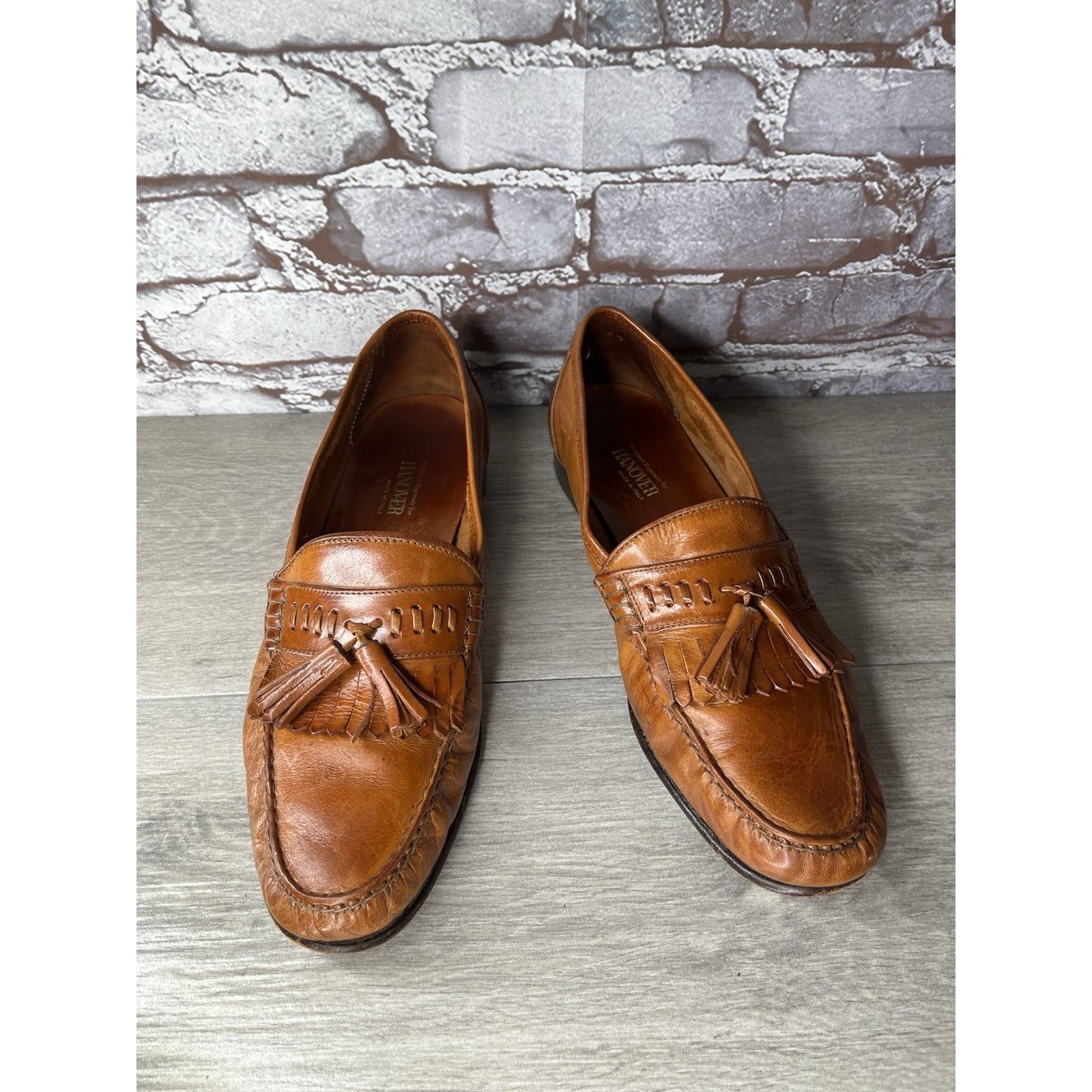 Hanover Hanover Brown Leather Kiltie Tassel VTG Loafers Dress Shoes Size US 10.5 / EU 43-44 - 12 Thumbnail