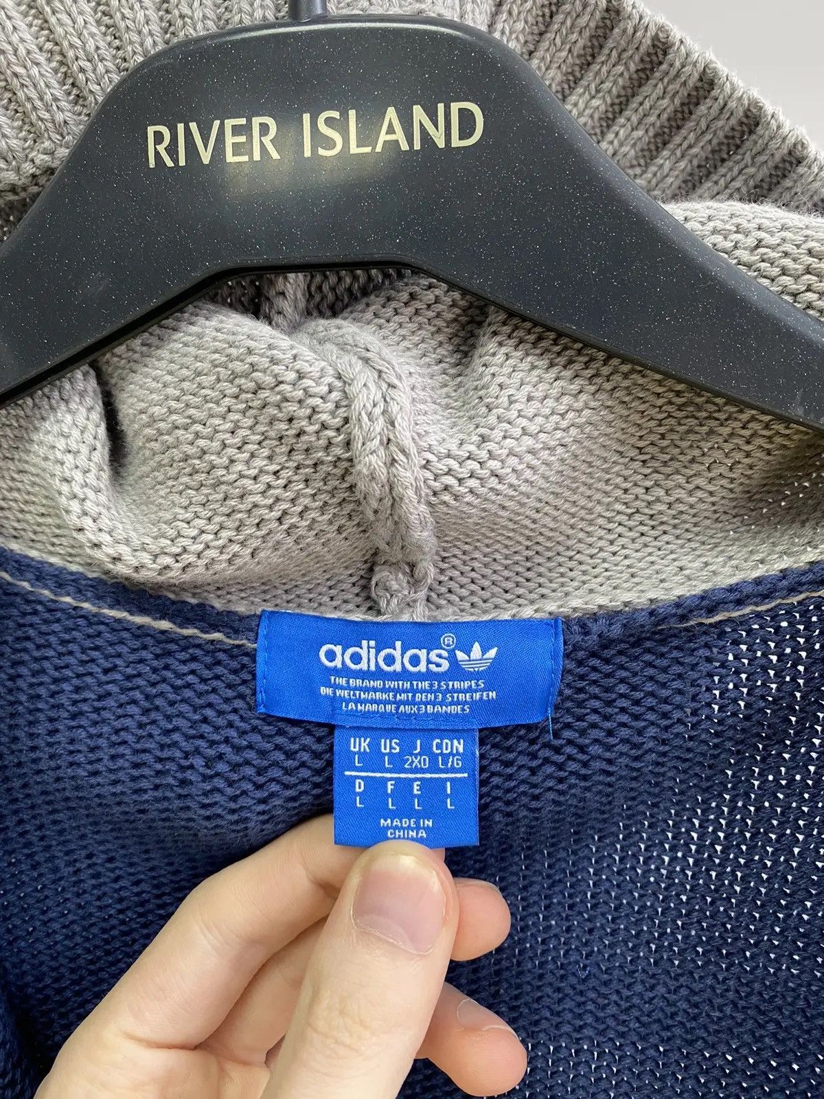 Adidas × Vintage Vintage Adidas Originals Knitted Zip Hoodie Size US L / EU 52-54 / 3 - 6 Thumbnail