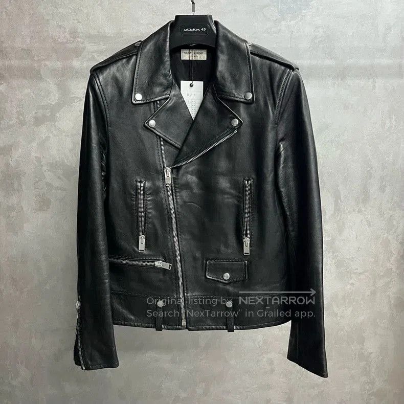 Saint Laurent Paris Saint Laurent Black Leather Moto Jacket. Size US XL / EU 56 / 4 - 1 Thumbnail