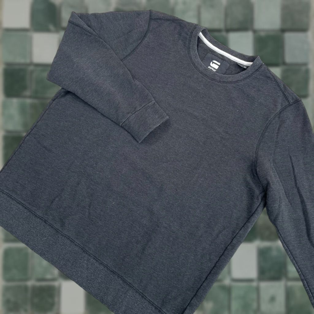 Vintage G Star Raw Orando Sweatshirt Men 2XL Charcoal Grey Crew Neck Zip Sleeves Size US XXL / EU 58 / 5 - 1 Thumbnail