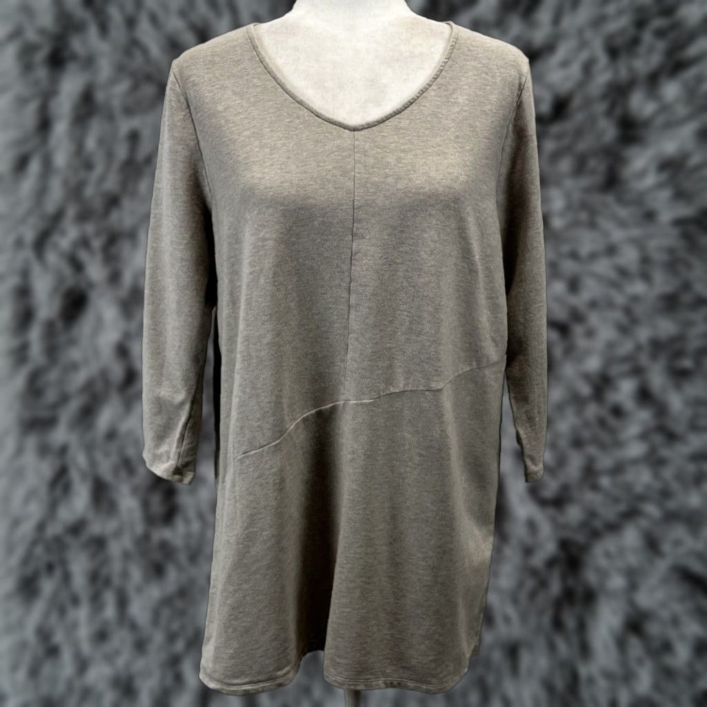 J. Jill J. Jill Tunic Women Long Sleeve Oatmeal Large Cotton Blend VGUC Size 36" / US 14 / IT 50 - 1 Thumbnail
