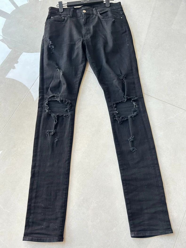 Amiri Amiri Black jeans with holes in both knees 2501-Nextarrow Size US 32 / EU 48 - 1 Thumbnail