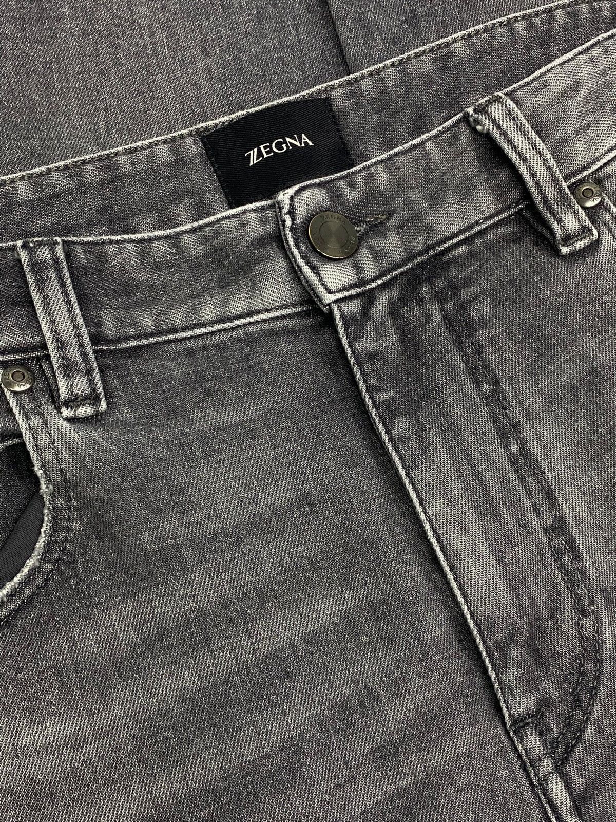 Z Zegna Zegna Washed Gray Denim Slim Fit Jeans Men’s Size 34 Size US 34 / EU 50 - 17 Thumbnail