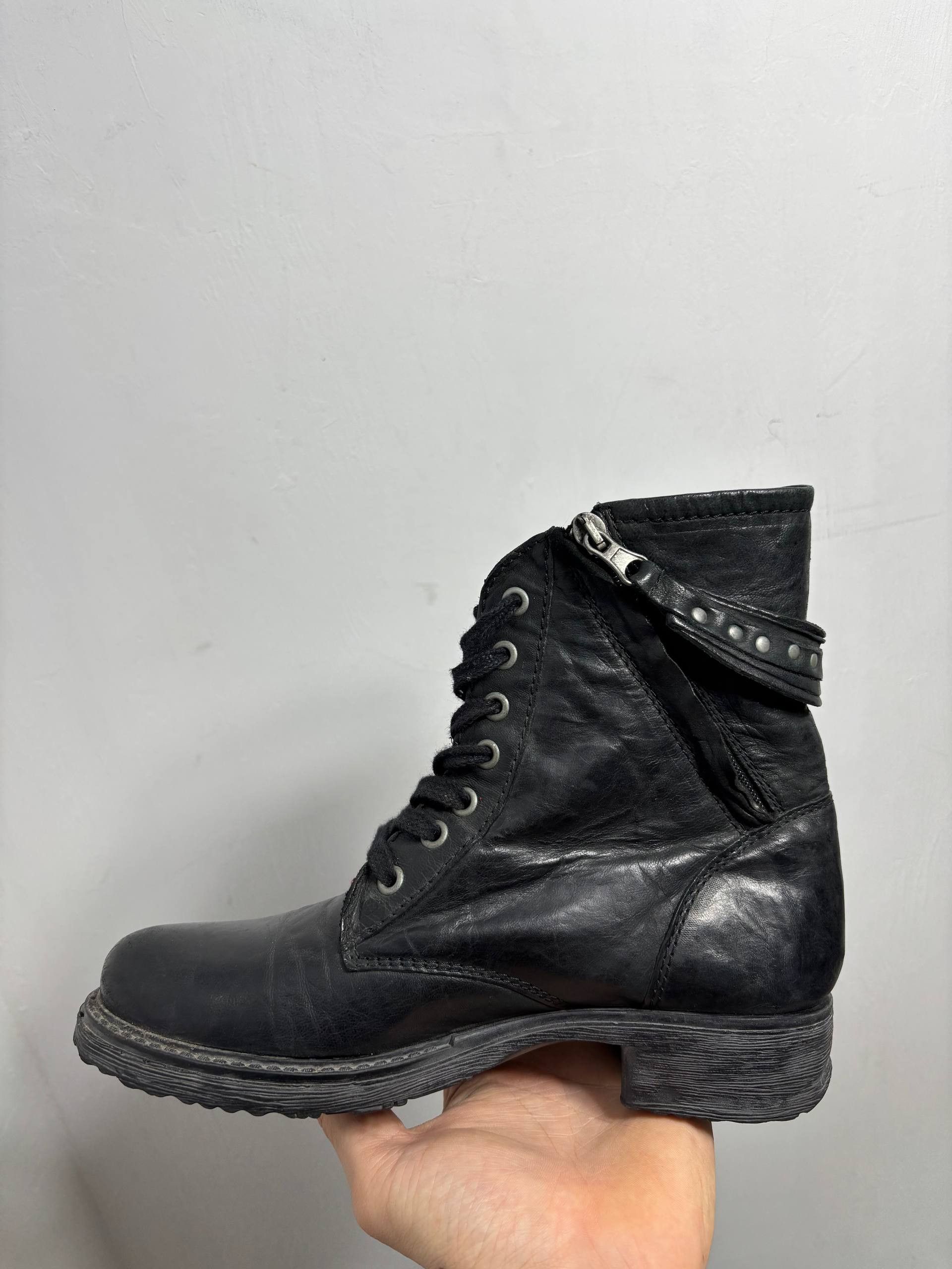 Buffalo London Buffalo Avant Garde Biker Leather Boots VTG Rick Owens STYLE Size US 5.5 / EU 38 - 15 Thumbnail