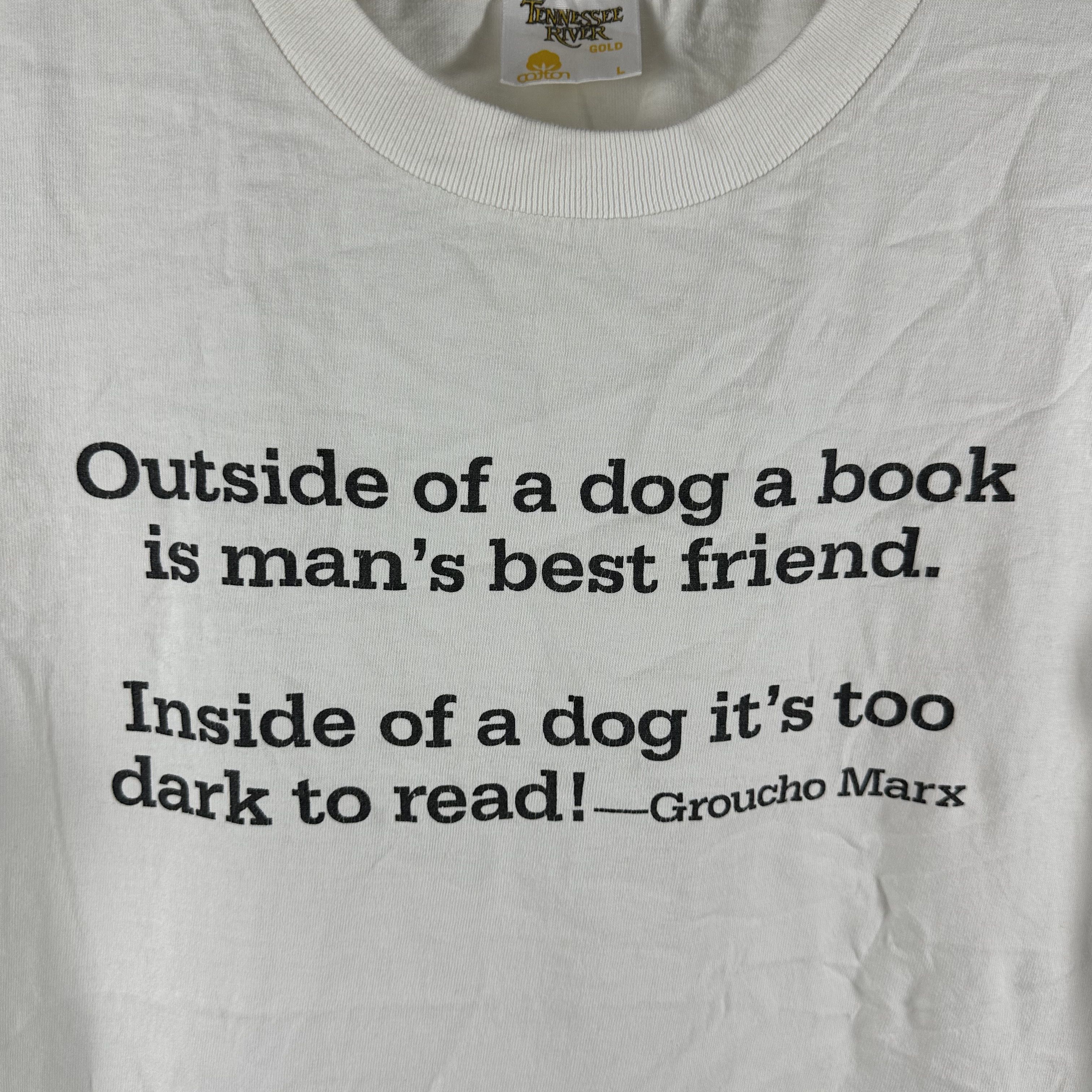 Vintage Groucho Marx Outside of a Dog a Book Man's Best Friend Tee Size US XL / EU 56 / 4 - 2 Thumbnail