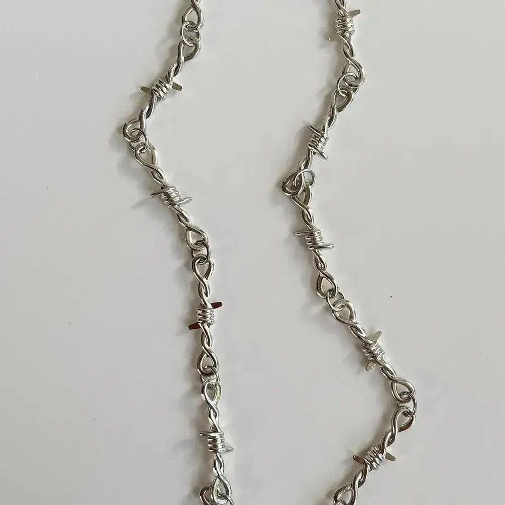 Jewelry Y2K Retro Style Barbwire Thorn Emo Chain Necklace Size ONE SIZE - 4 Thumbnail