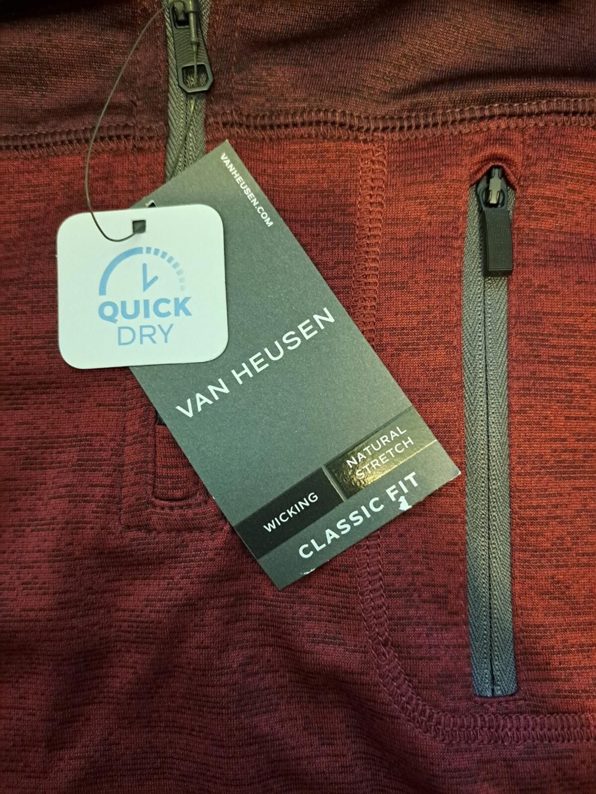 Van Heusen NEW Van Heusen Pullover Sweater Mens Medium Red Quarter Zip Size US M / EU 48-50 / 2 - 4 Thumbnail