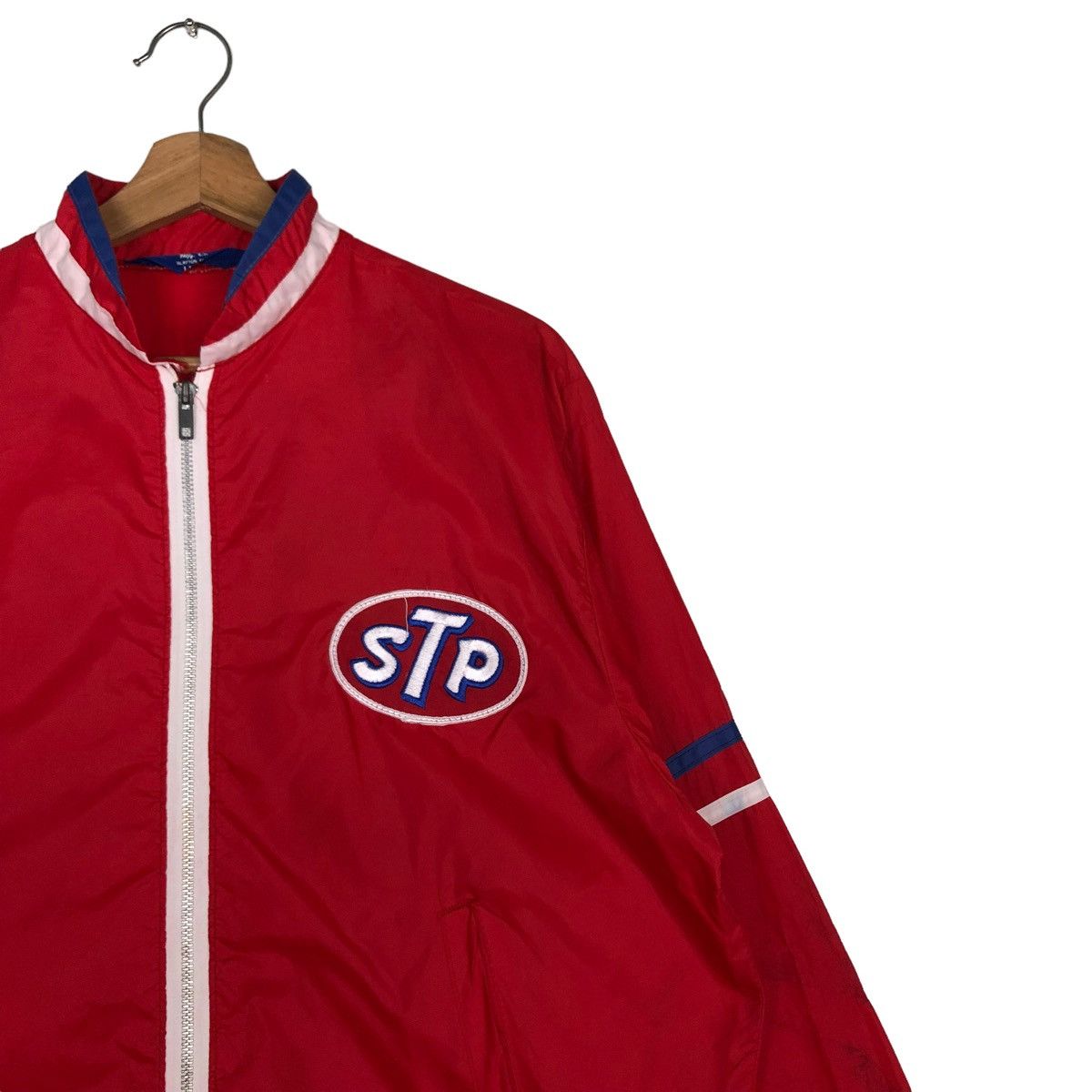 Kadoya 🔥VINTAGE ZIPPER BIKER JACKET LIGHT STP BIG LOGO Size US L / EU 52-54 / 3 - 6 Thumbnail