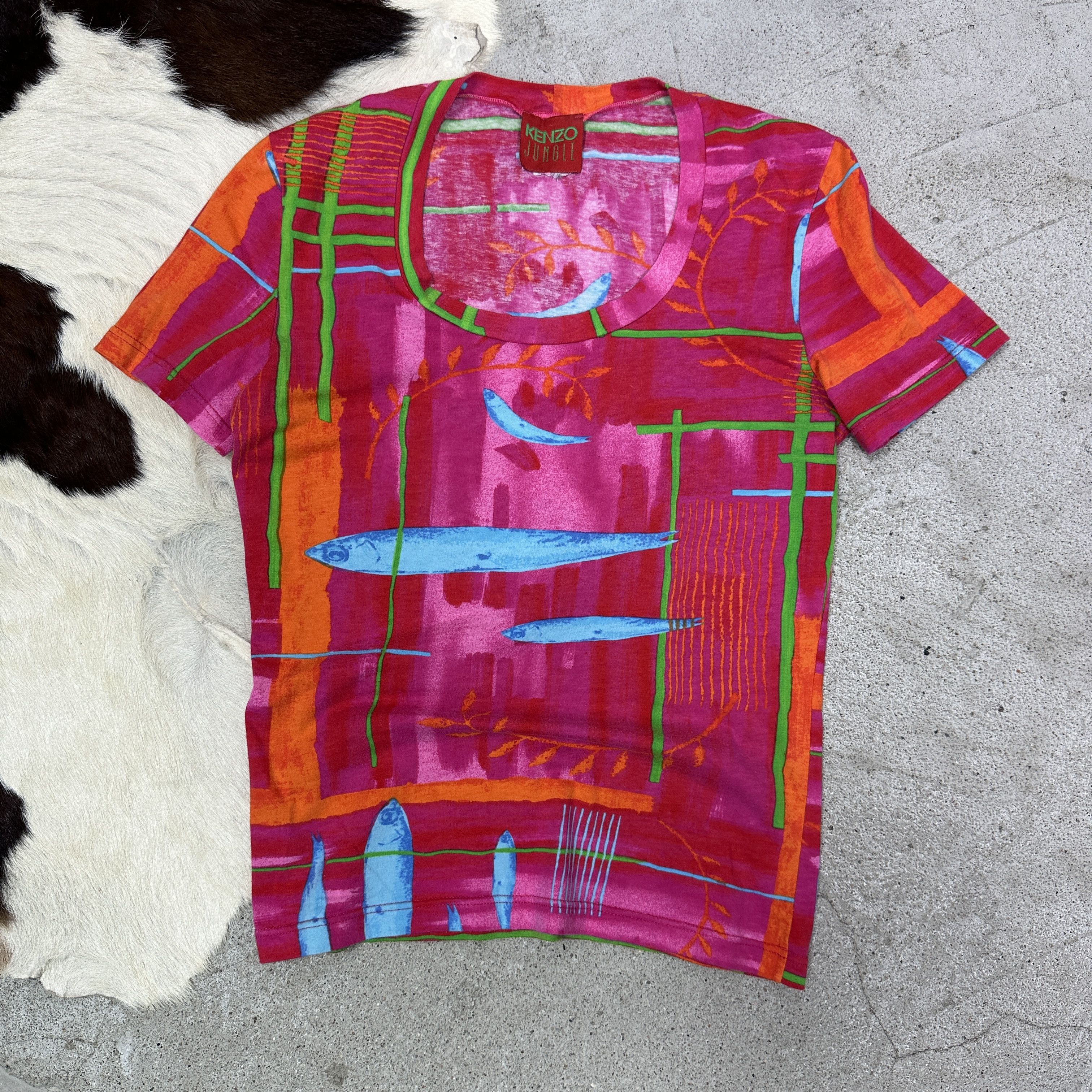 Kenzo Vintage Preppy Casual Kenzo Jungle Sardines 00s T-shirt Size S / US 4 / IT 40 - 3 Thumbnail