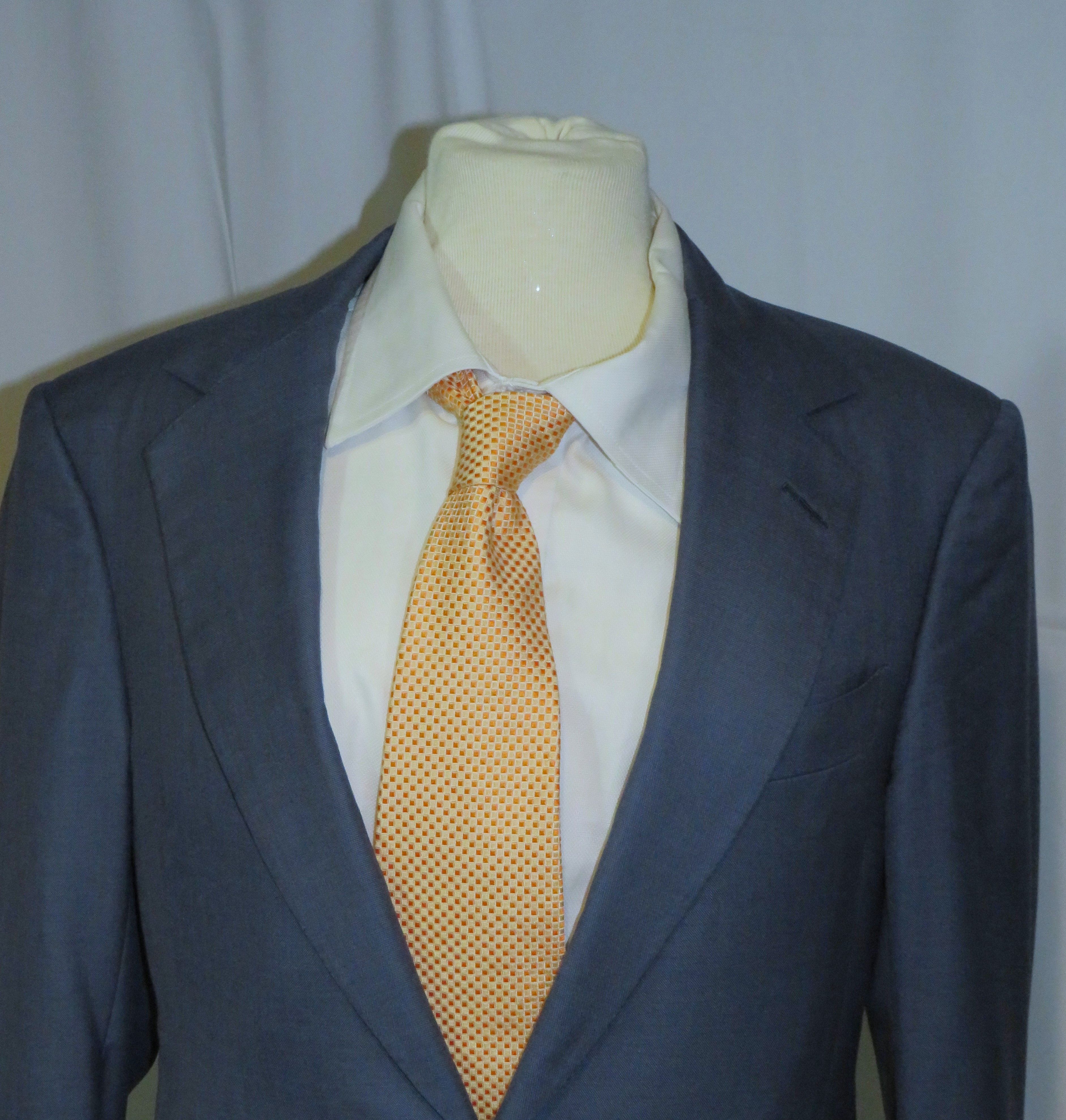 Huntsman Bespoke 2022 Solid Blue One Button Suit 34S Size 34S - 4 Thumbnail