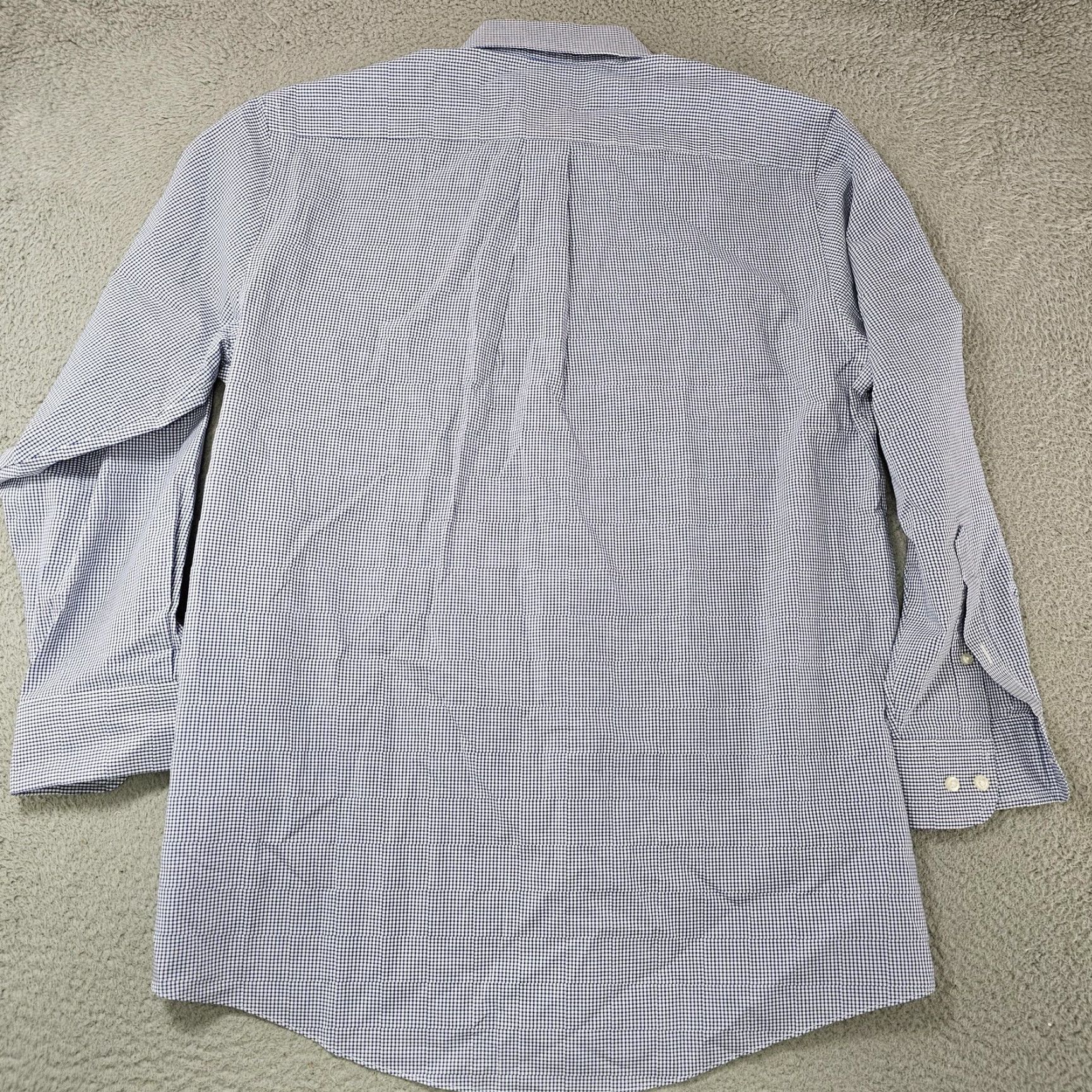 Stafford Stafford Dress Shirt Mens 15.5 32-33 Blue Check Travel Performance Regular Fit Shirt Mens Blue Gingham 60% cotton 40% polyester Size 42R - 6 Thumbnail