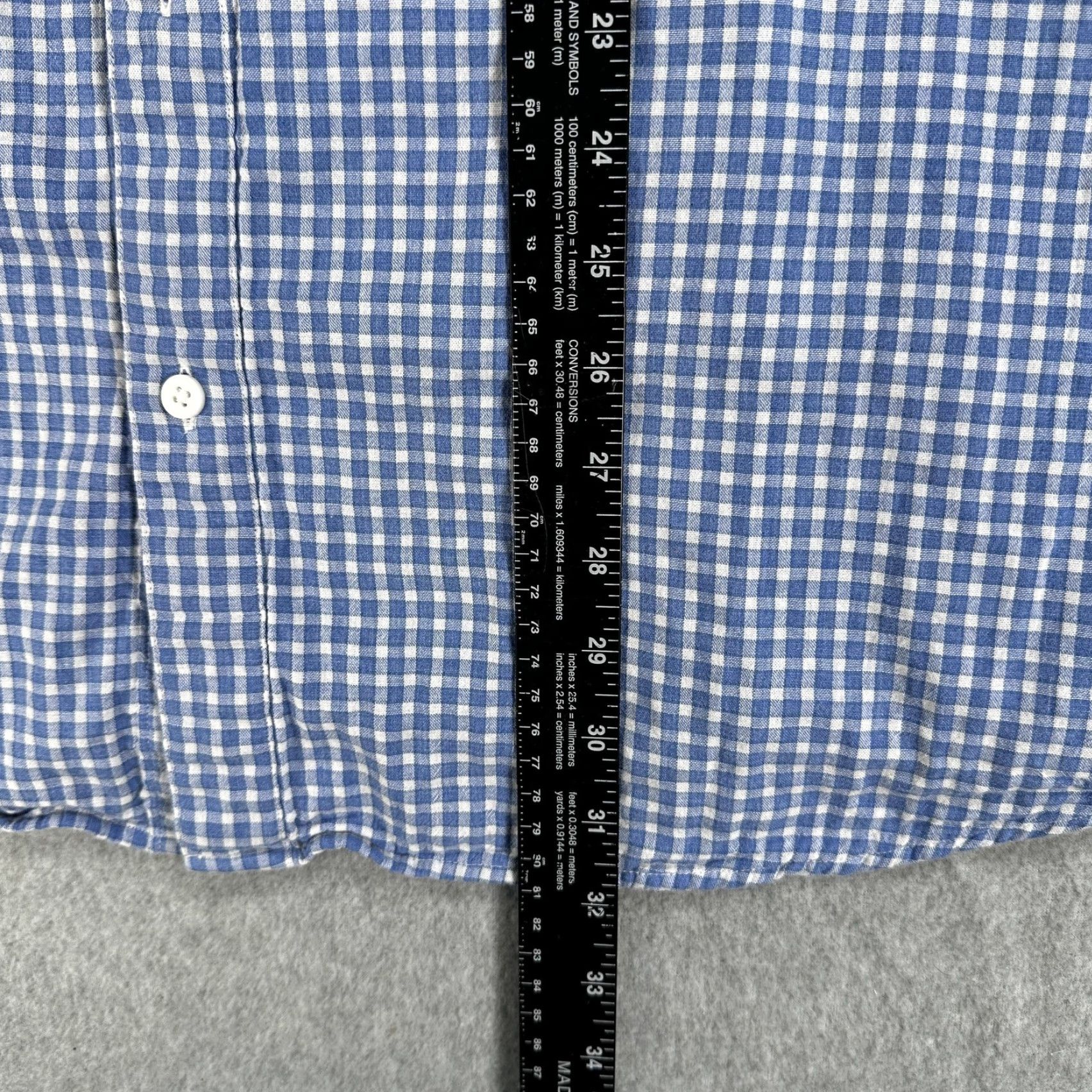 Johnston & Murphy Johnston & Murphy Shirt Button-Up Mens 2XL Blue Plaid Shirt Button Up Check Cotton Long Sleeve Men Size US XXL / EU 58 / 5 - 7 Thumbnail