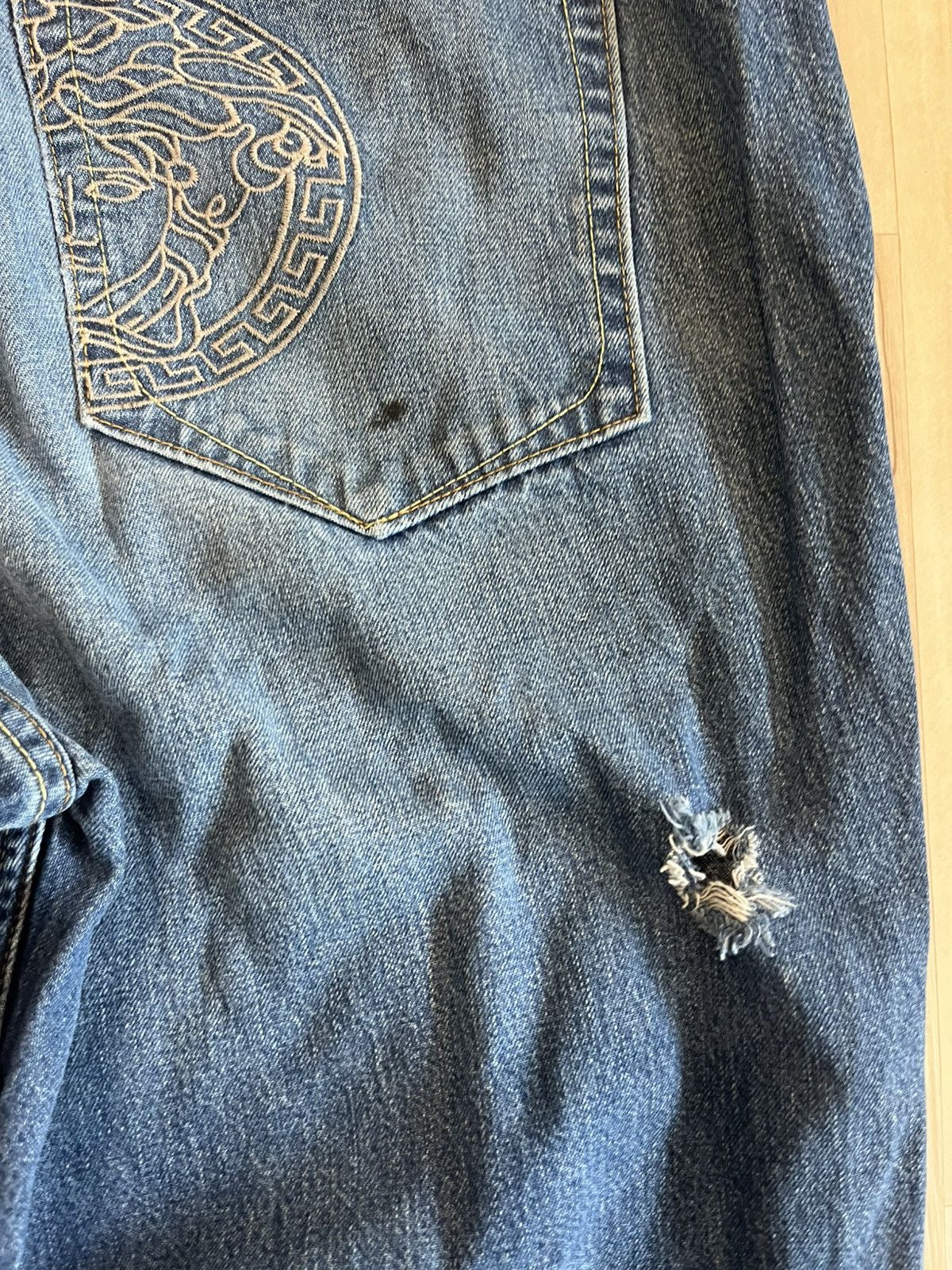 Versace × Vintage 90s Versace wide leg jeans Size US 36 / EU 52 - 7 Thumbnail