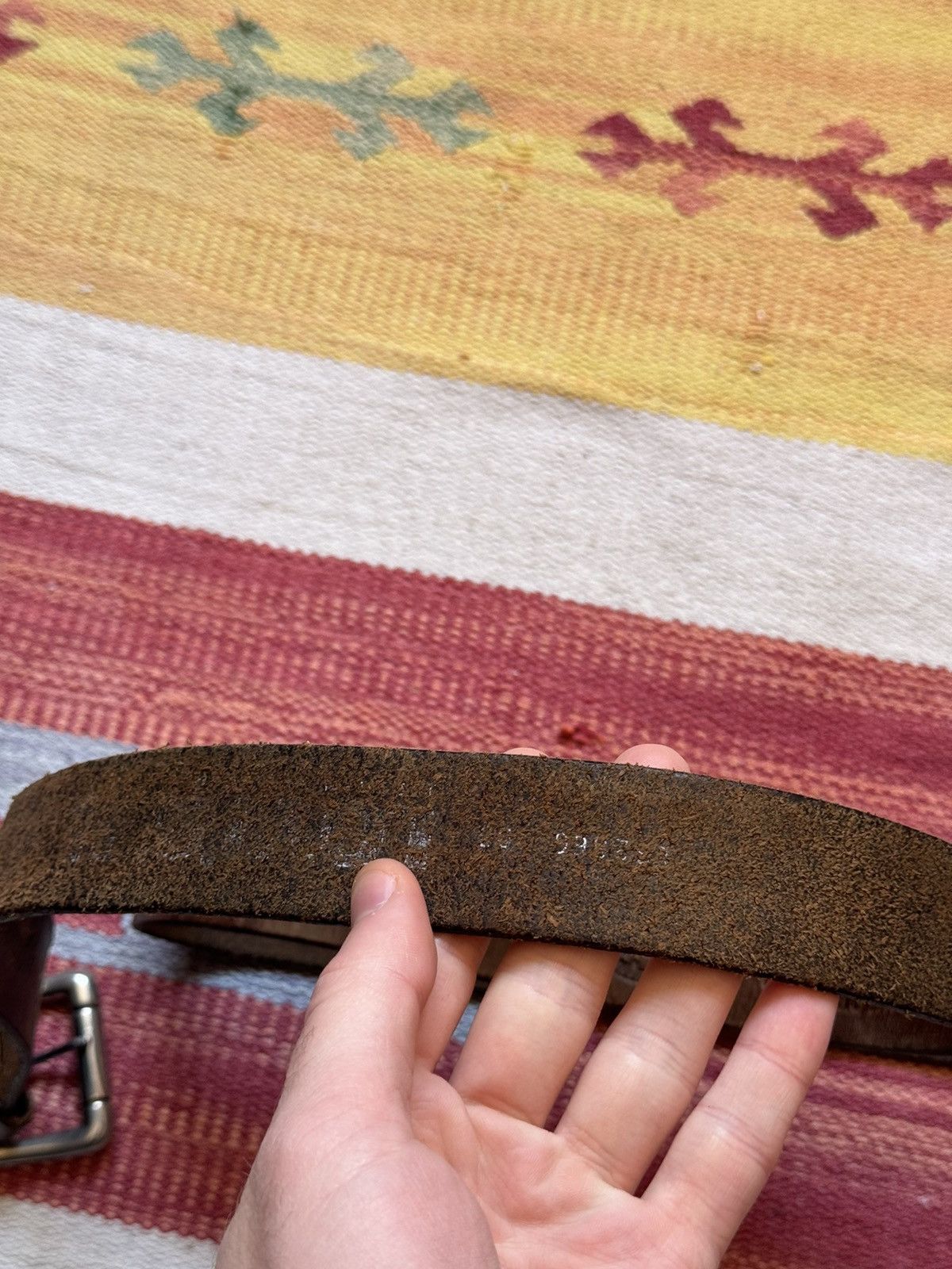 Levi's Vintage 90’s Levi’s Genuine Leather Brown Cowboy Belt Size ONE SIZE - 7 Thumbnail