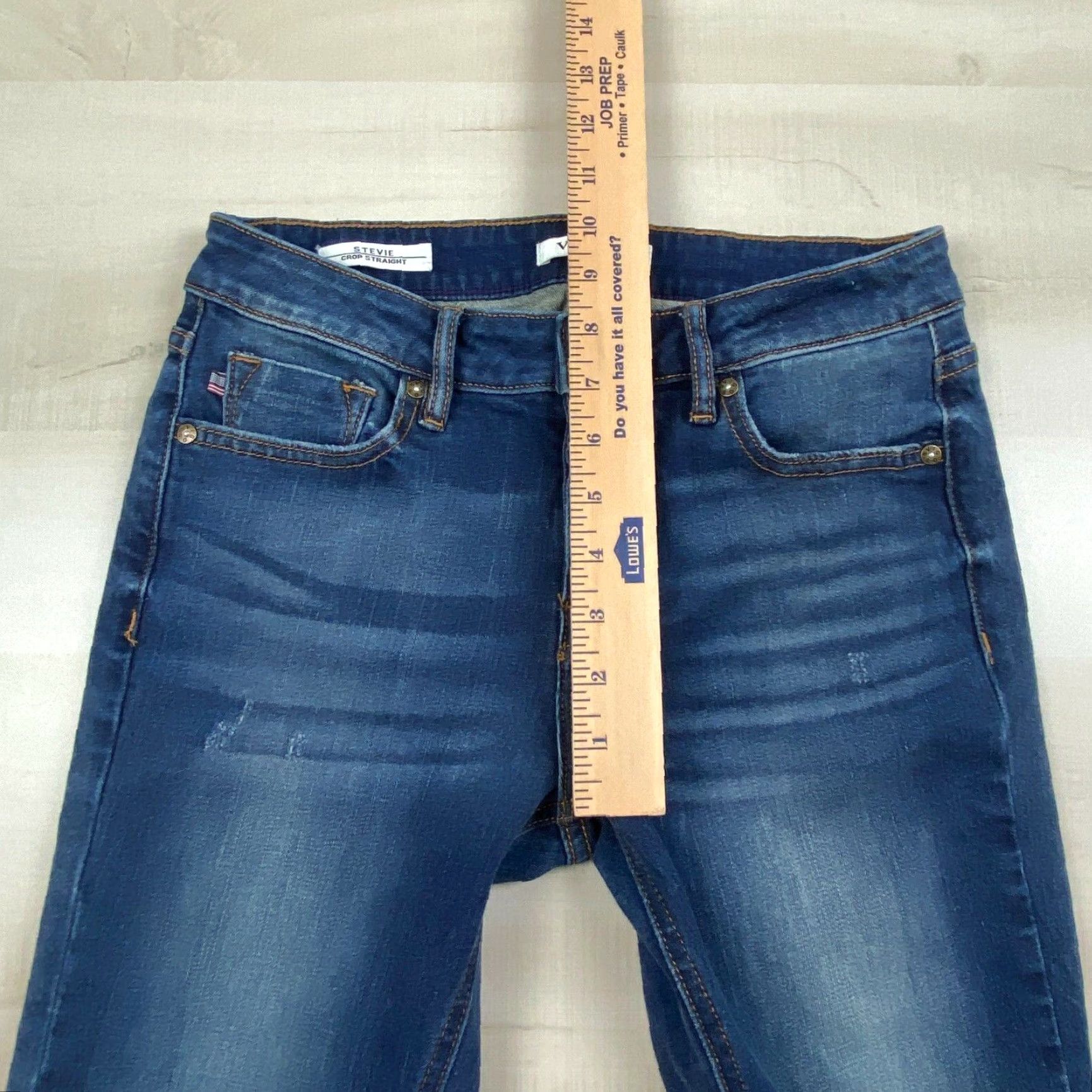 Vintage Vigoss Womens Distressed Cropped Jeans Medium Wash Blue 25 Size 42" / US 20 - 6 Thumbnail