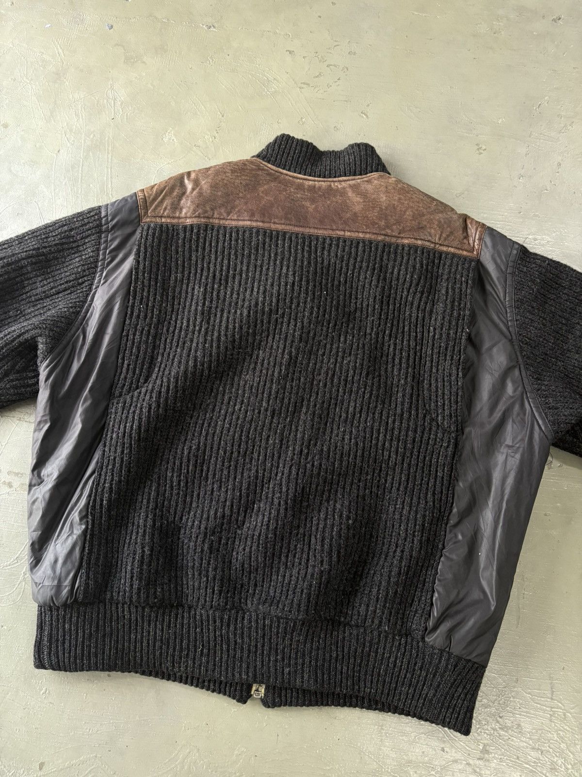 Dolce & Gabbana Vintage Dolce Inspired Lace Up Bomber Wool Leather Jacket Size US XL / EU 56 / 4 - 19 Thumbnail