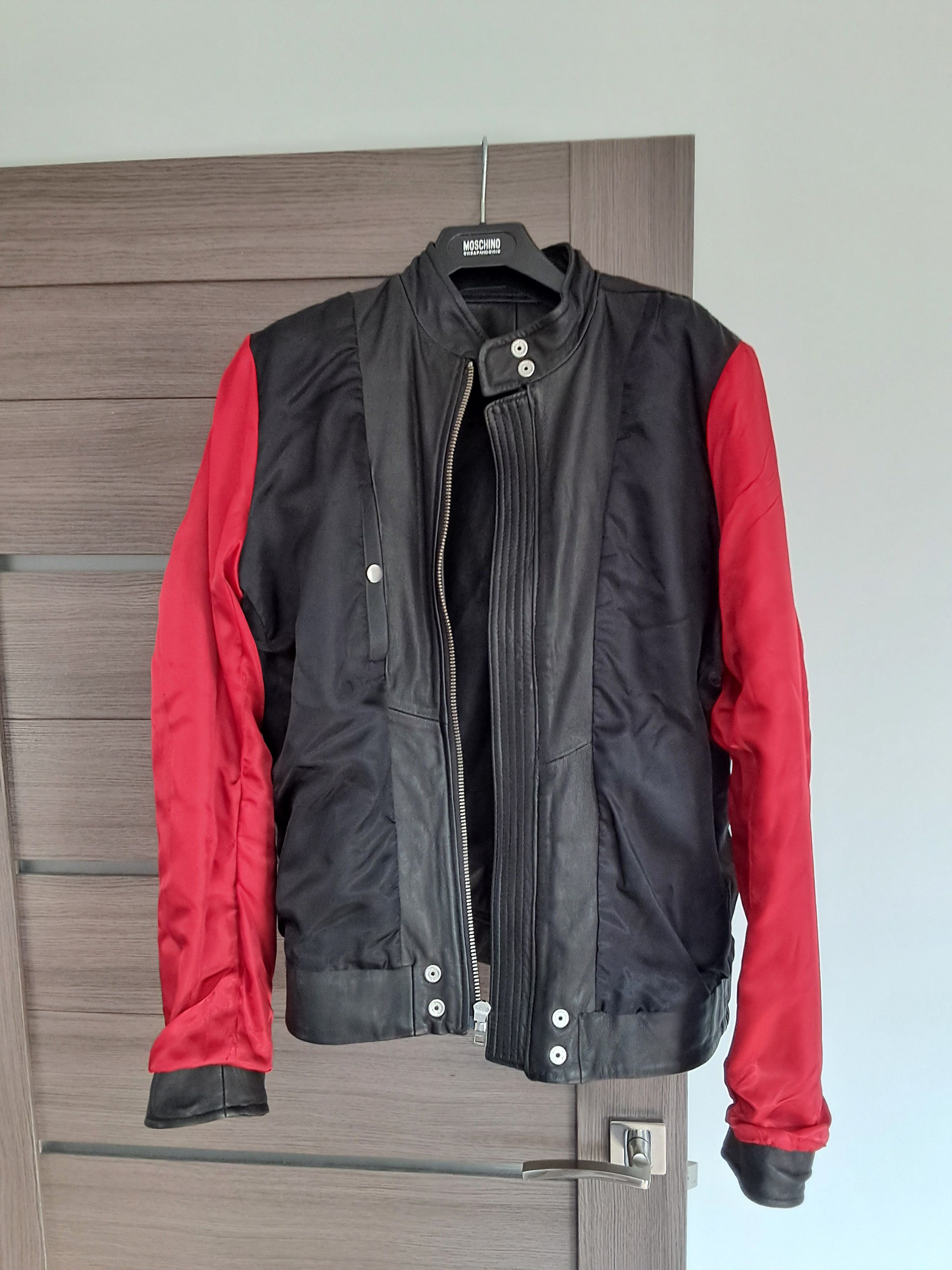 Diesel Diesel Lambskin Leather Biker Jacket Red Sleeve Lining Size US L / EU 52-54 / 3 - 4 Thumbnail