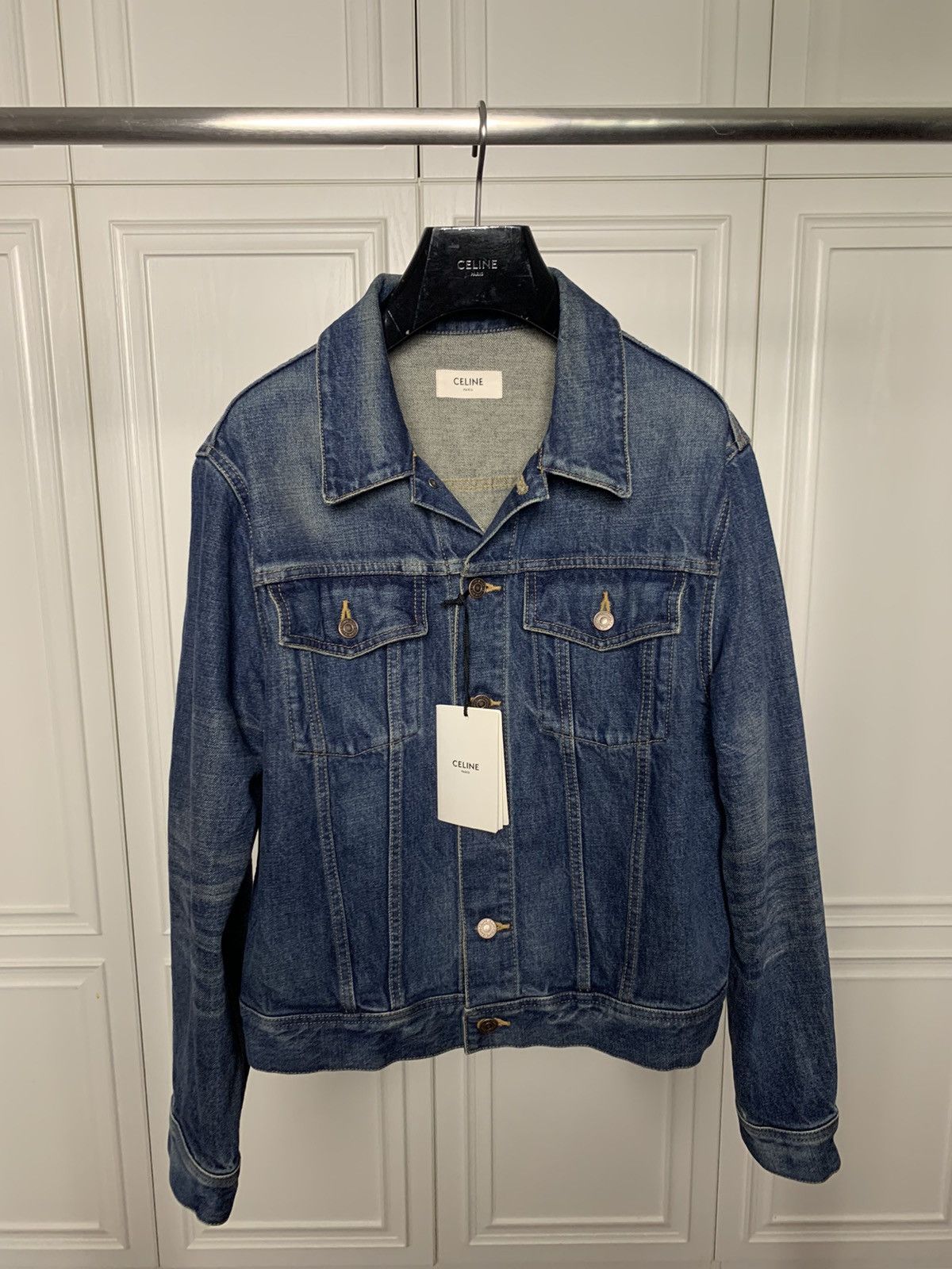 Celine Celine 2020FW Dark union wash Denim jacket Size US L / EU 52-54 / 3 - 2 Thumbnail