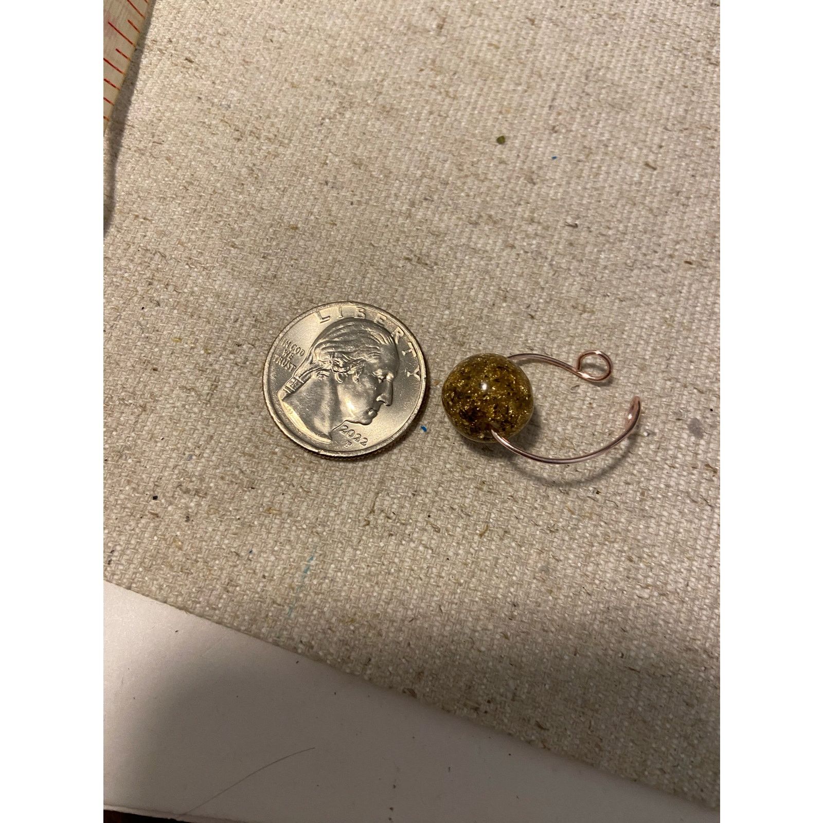 Handmade Handmade crackled gold bead ring size 7 Size ONE SIZE - 3 Thumbnail