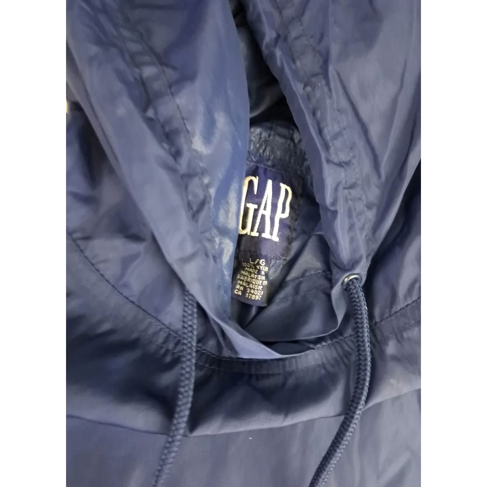 Gap VINTAGE Gap Windbreaker Hooded Nylon Pouch Pocket Jacket Unisex Adults Large Blue 90s Size US L / EU 52-54 / 3 - 3 Thumbnail