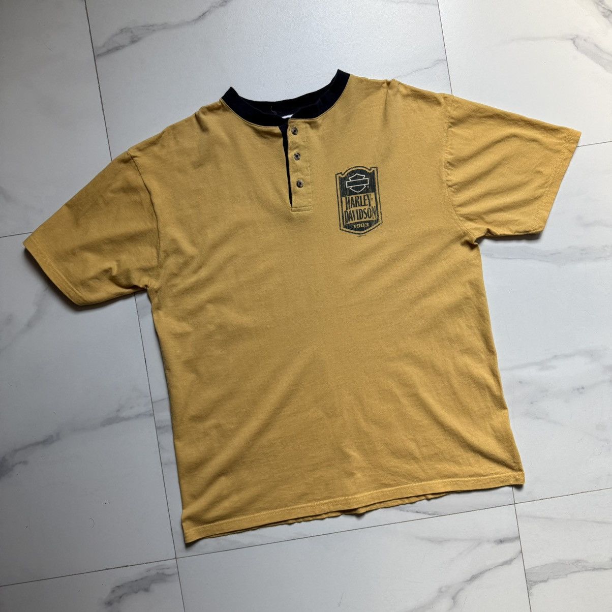Harley Davidson Vintage Y2K H-D El Paso, TX Henley Tee Size US XL / EU 56 / 4 - 4 Thumbnail