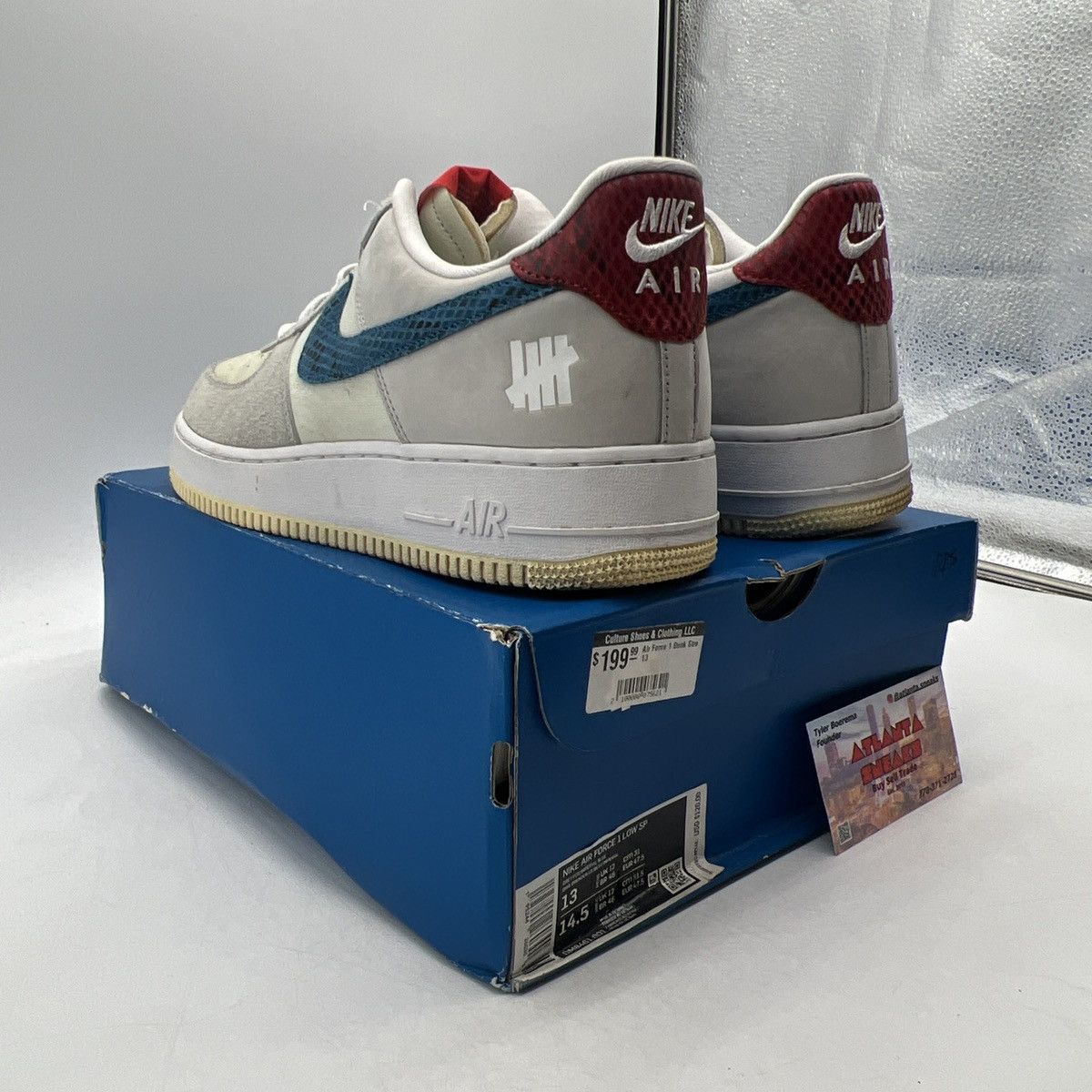 Nike Undefeated x air force 1 low 5 on it Size US 13 / EU 46 - 4 Thumbnail