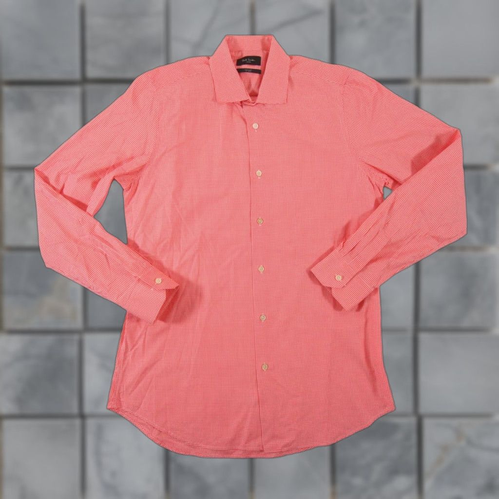 Paul Smith VINTAGE Paul Smith Men's Shirt Long Sleeve Button Up Collared Check Red Adult 16 Casual Business Wedding Size US L / EU 52-54 / 3 - 1 Thumbnail